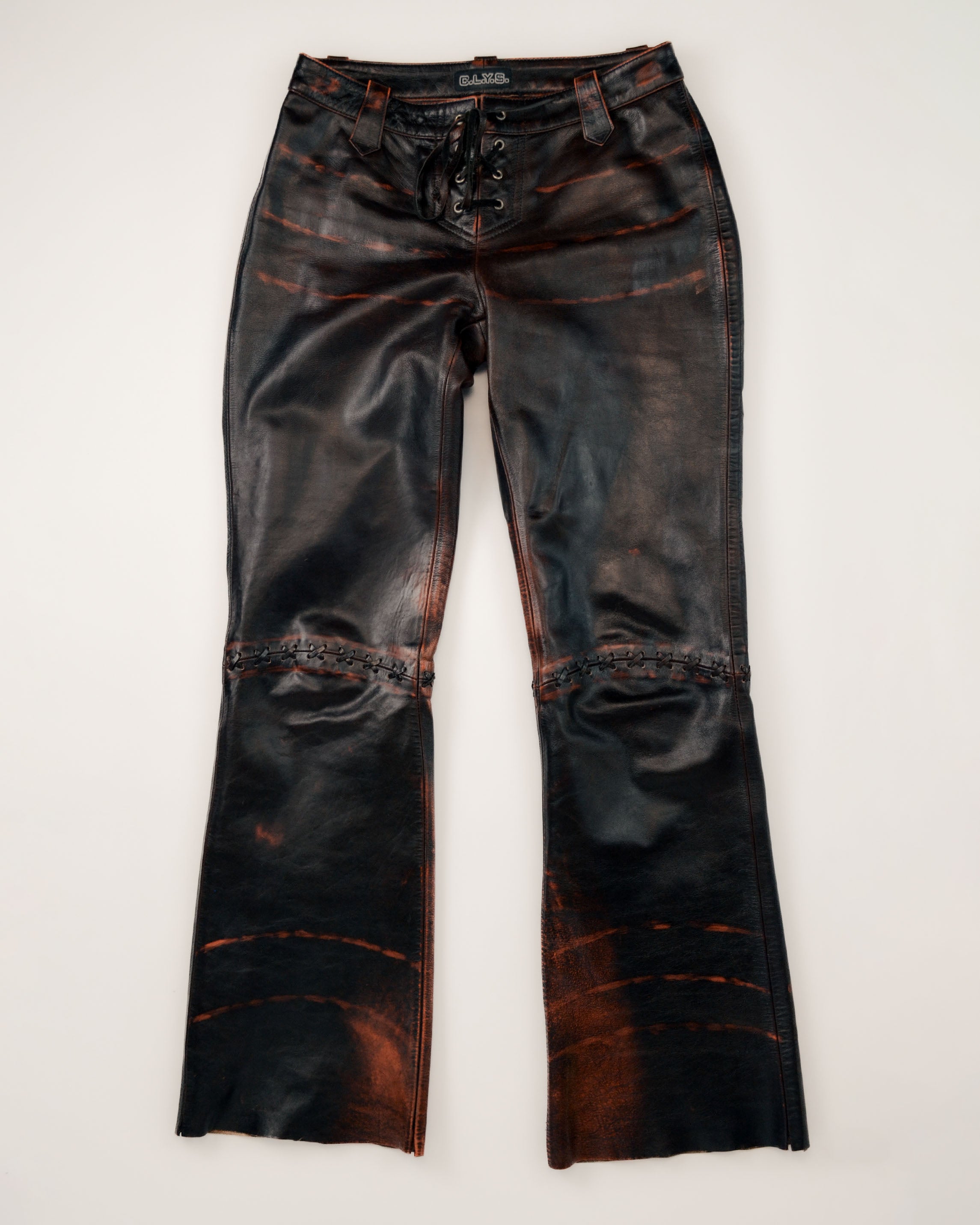 VINTAGE GENUINE LEATHER FLARE PANTS