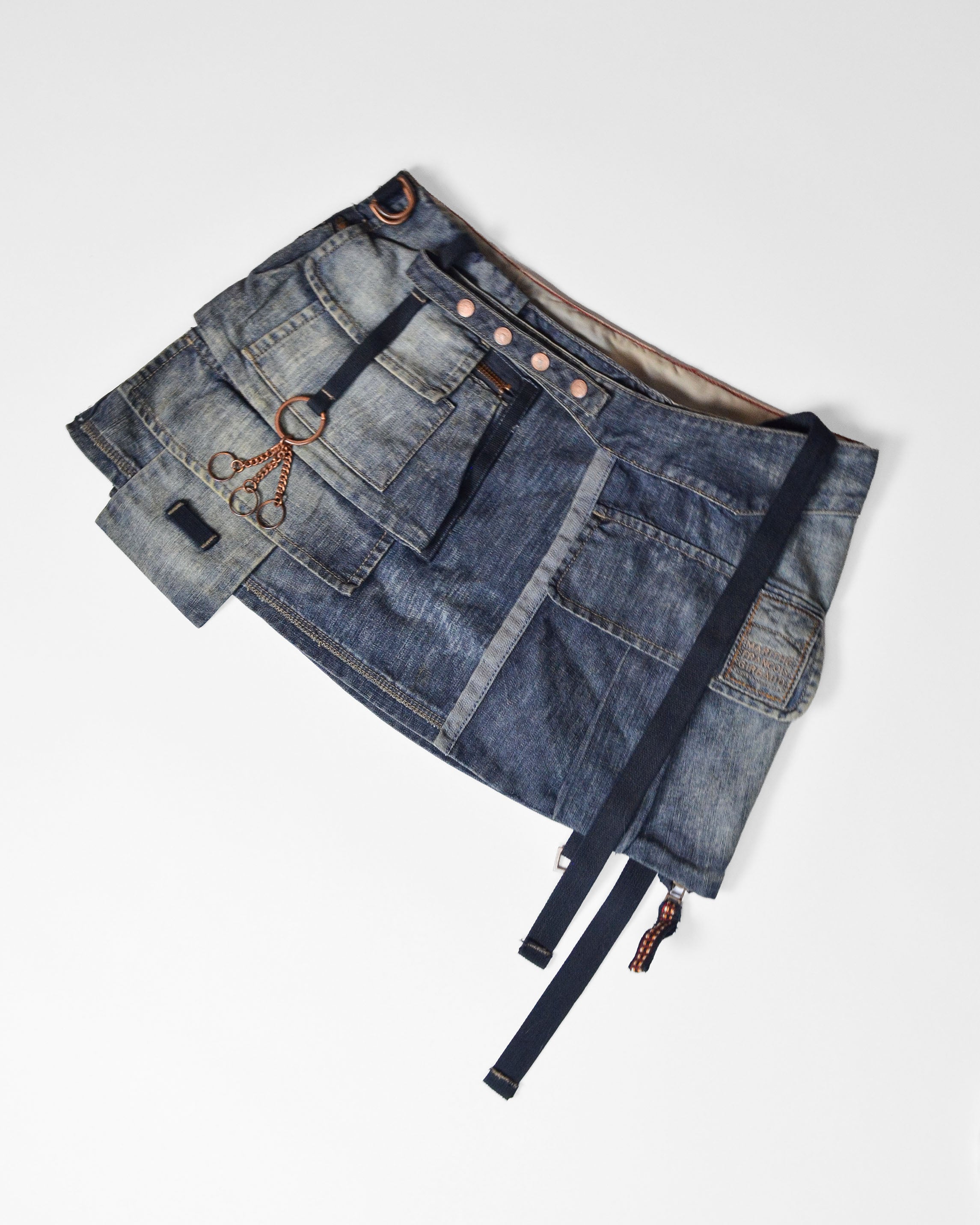 2000S MULTI POCKET DENIM MINI SKIRT