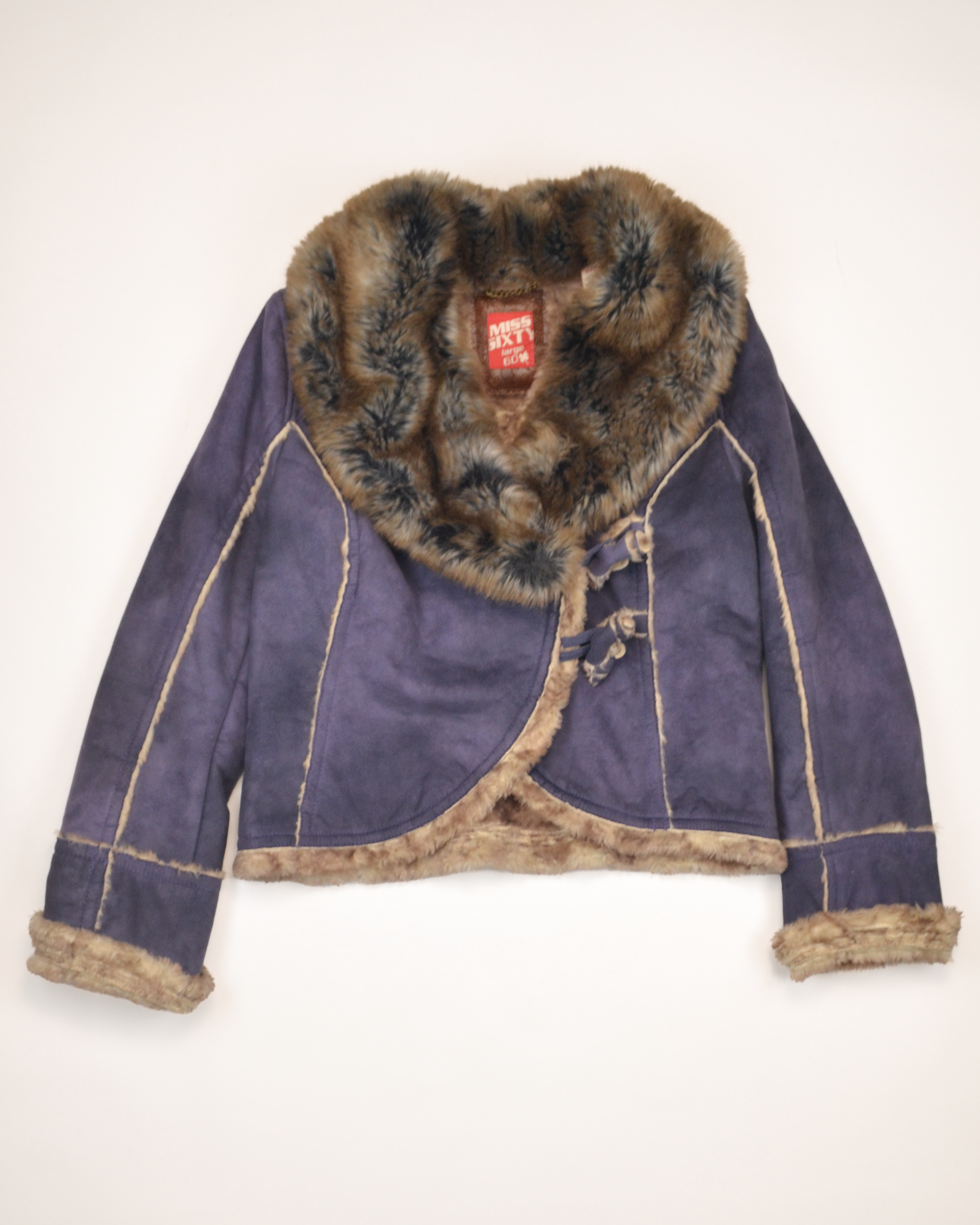 EARLY 2000s FAUX FUR LINED CROPPED JACKET