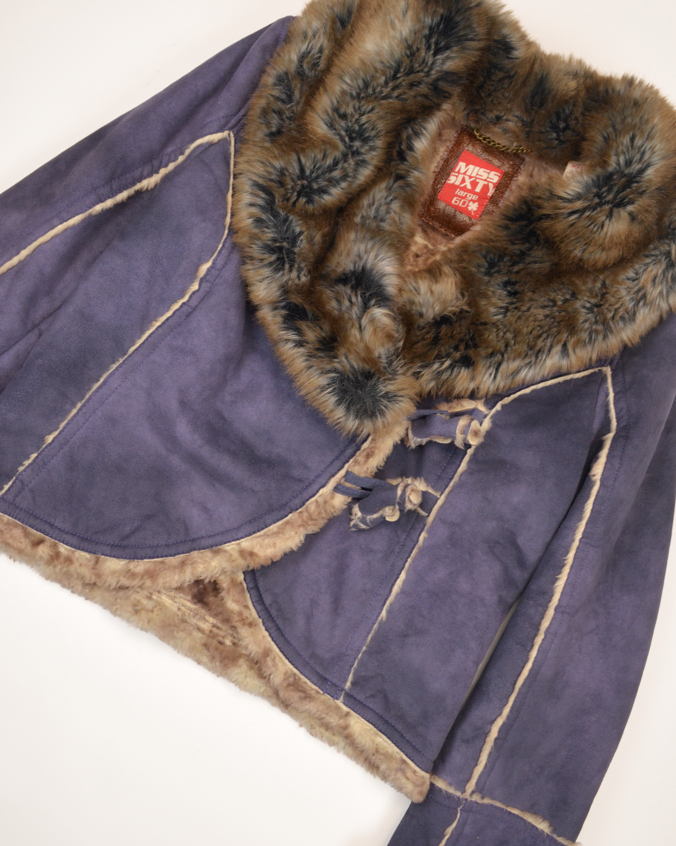 EARLY 2000s FAUX FUR LINED CROPPED JACKET