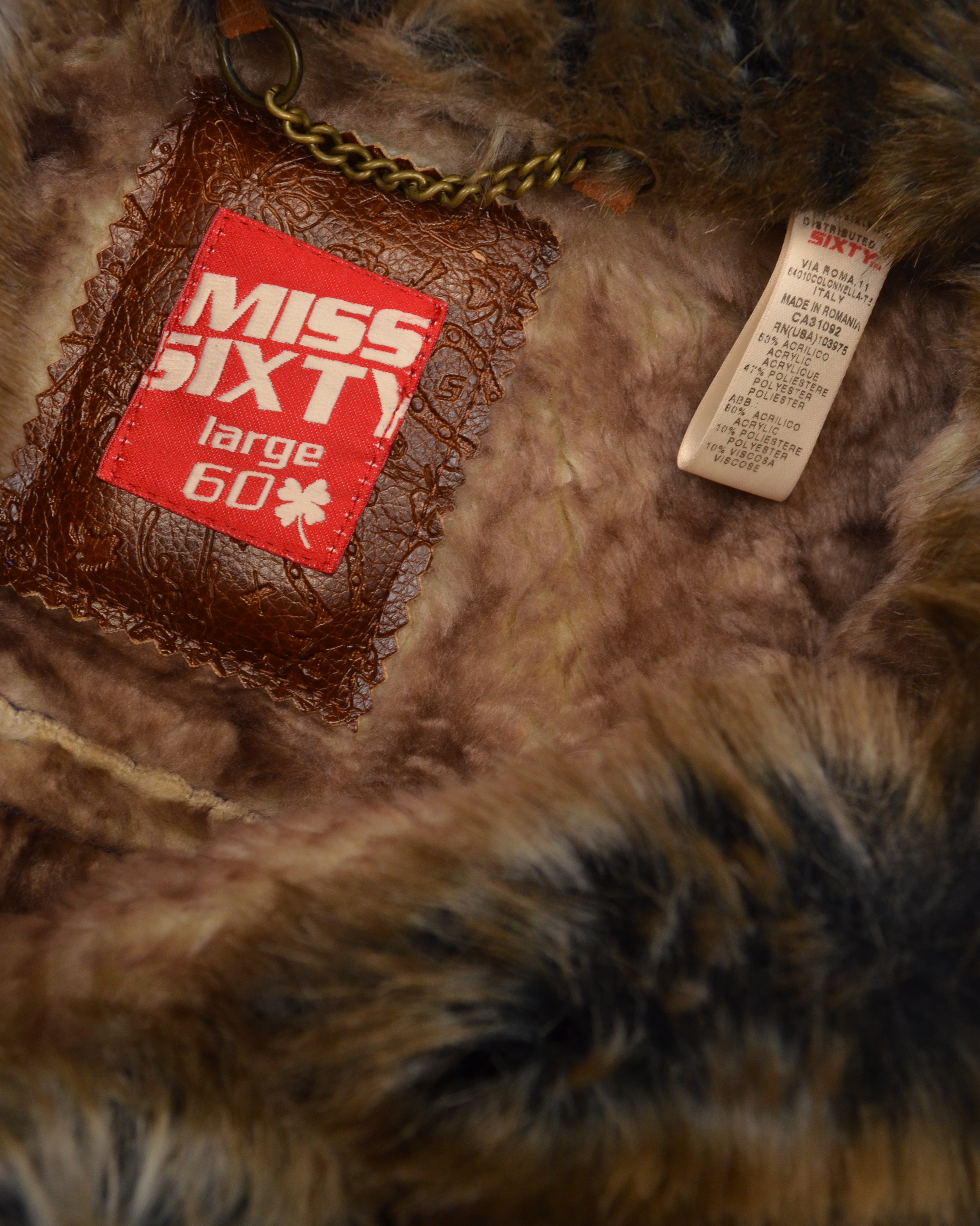 EARLY 2000s FAUX FUR LINED CROPPED JACKET