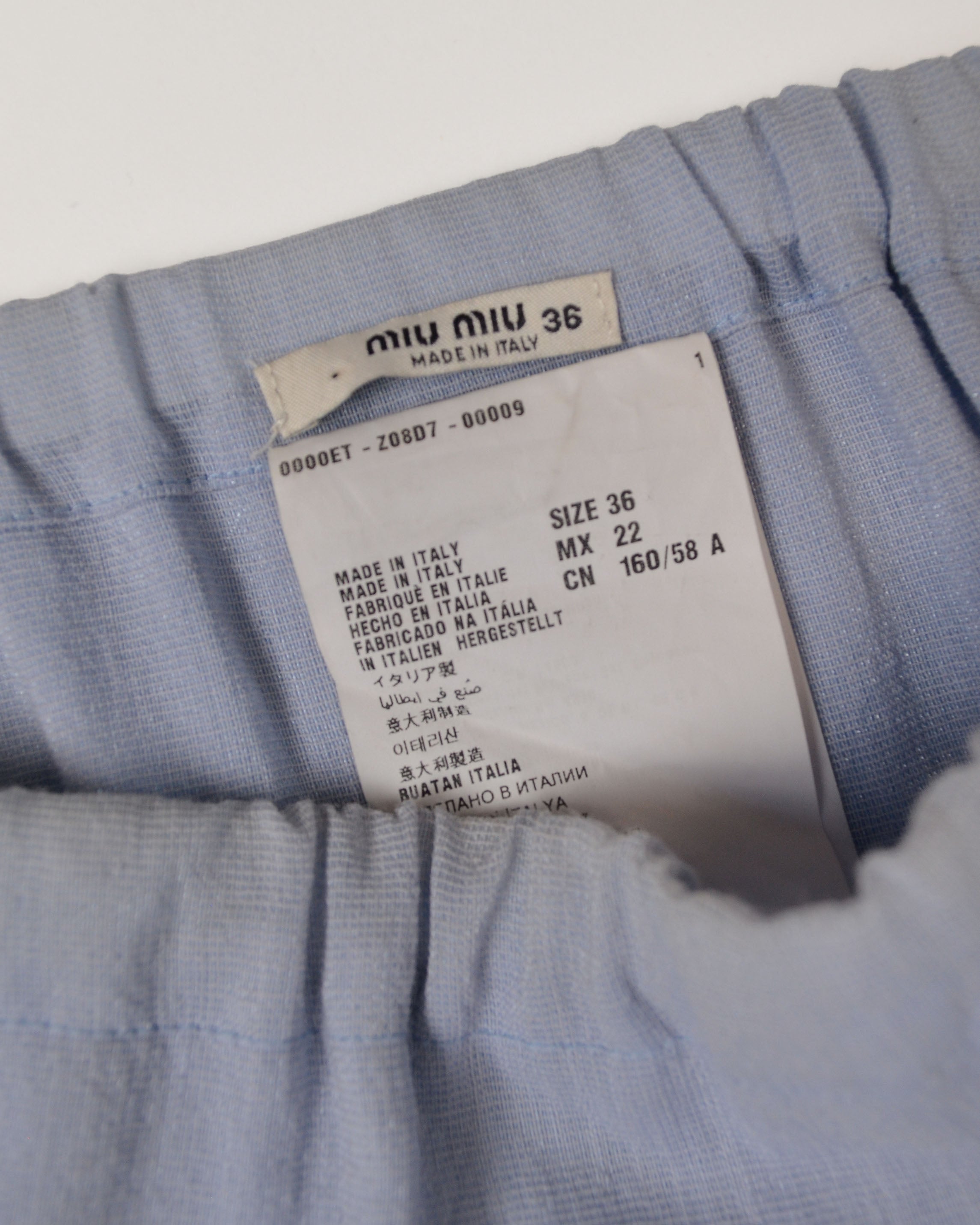 2009 POWDER BLUE MINI SKIRT