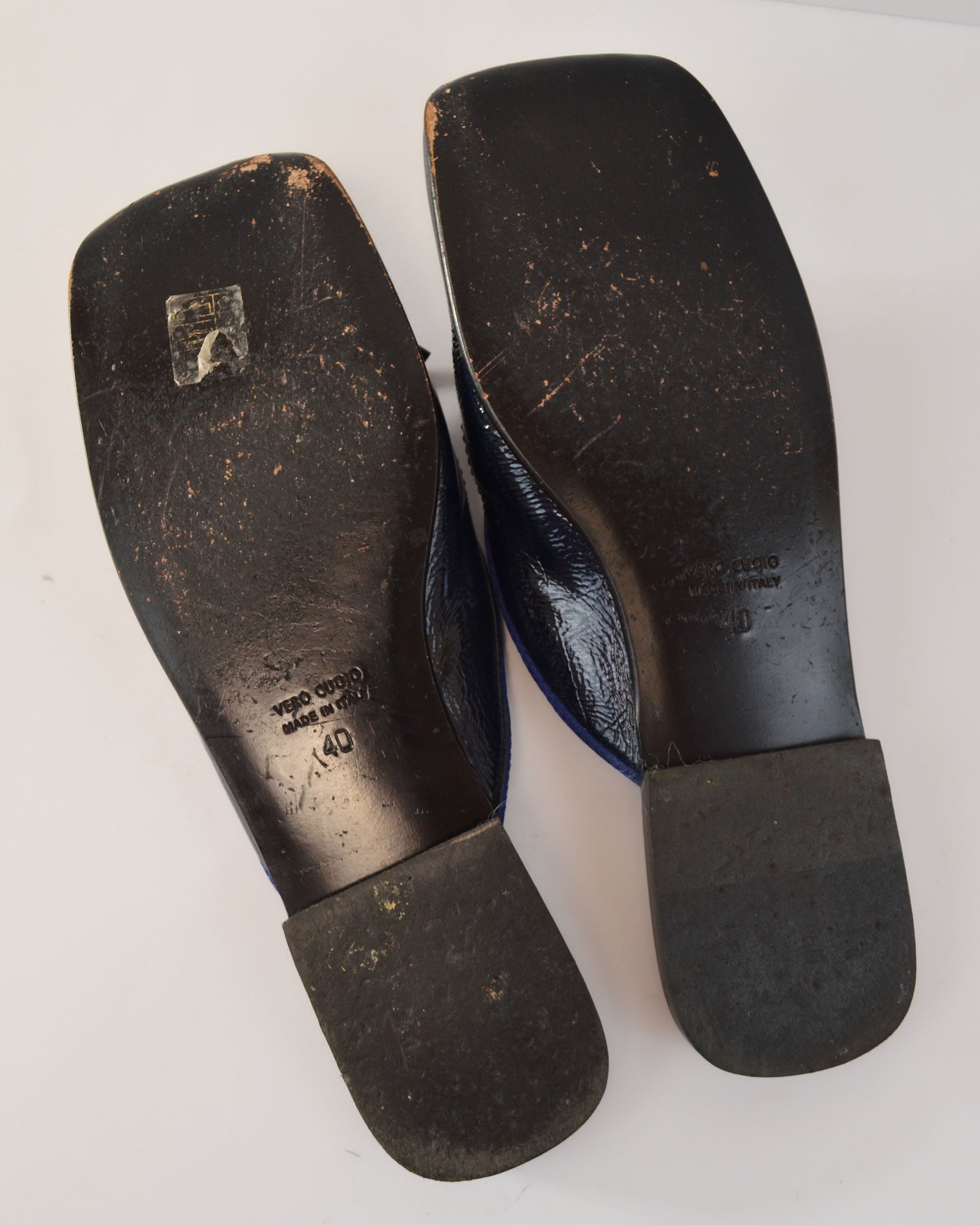 FW1999 PATENT SQUARE TOE BALLET FLATS