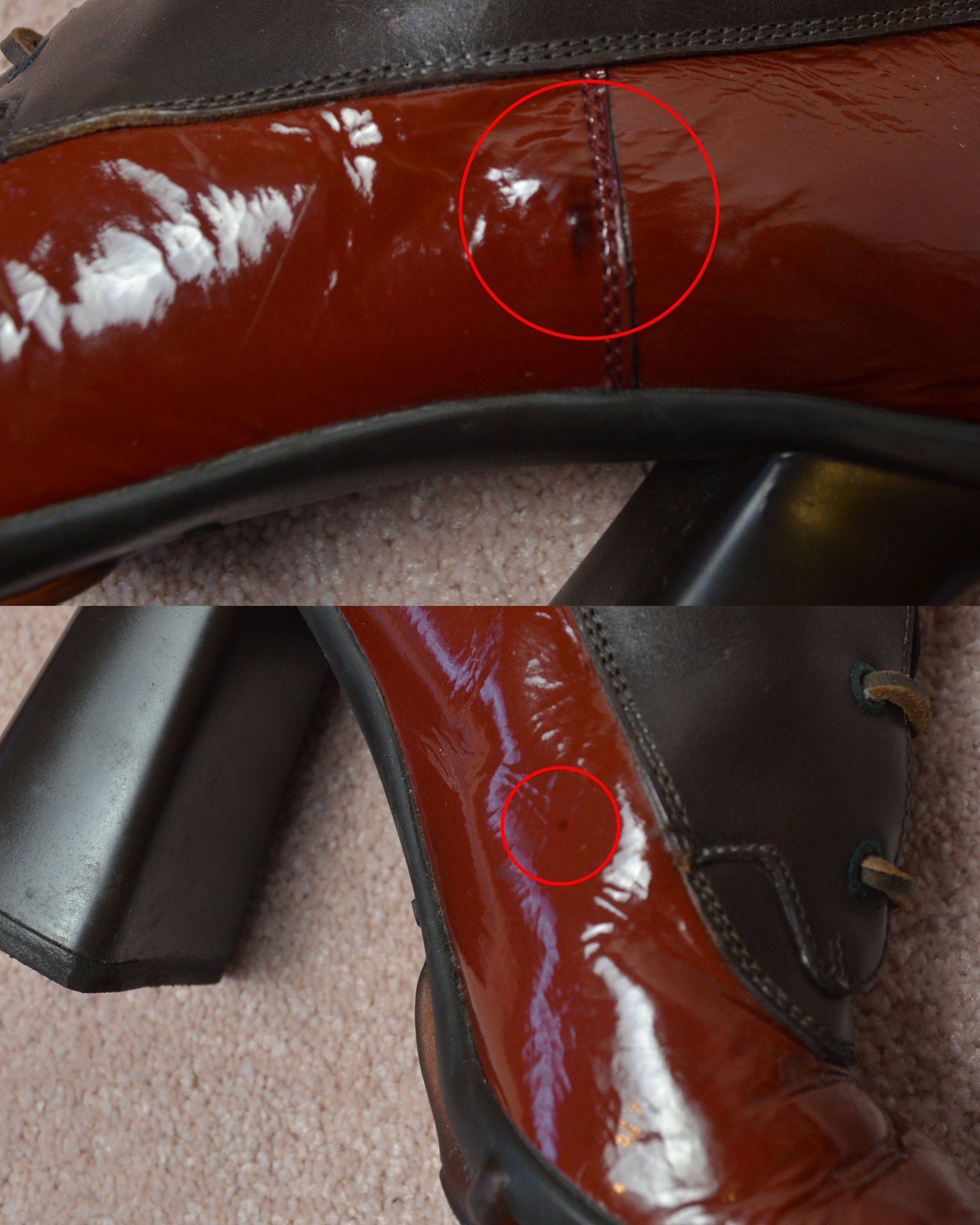 FW99 BUBBLE SOLE PATENT LEATHER BOOTS