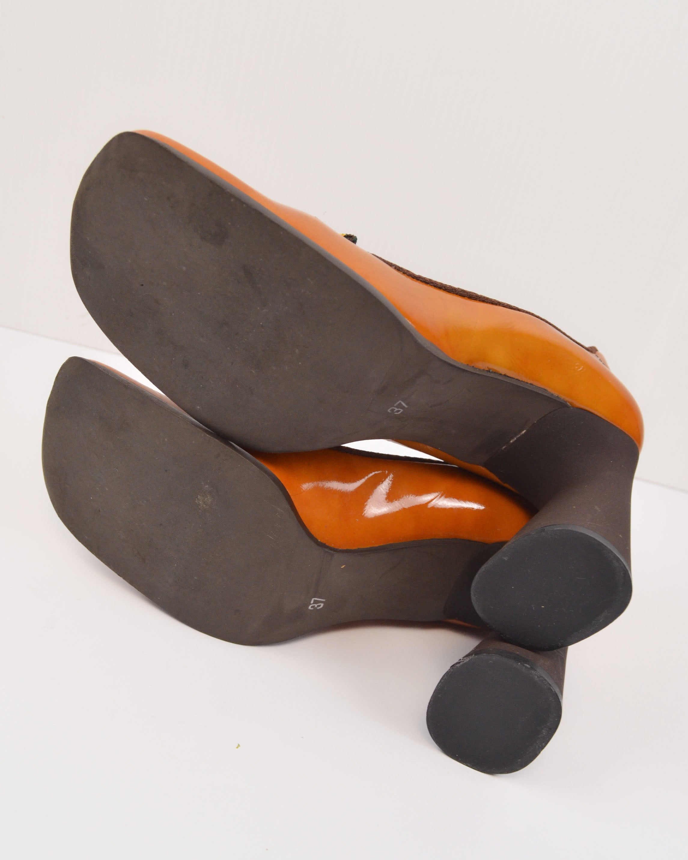 FW1999 PATENT LEATHER LACE-UP HEELS