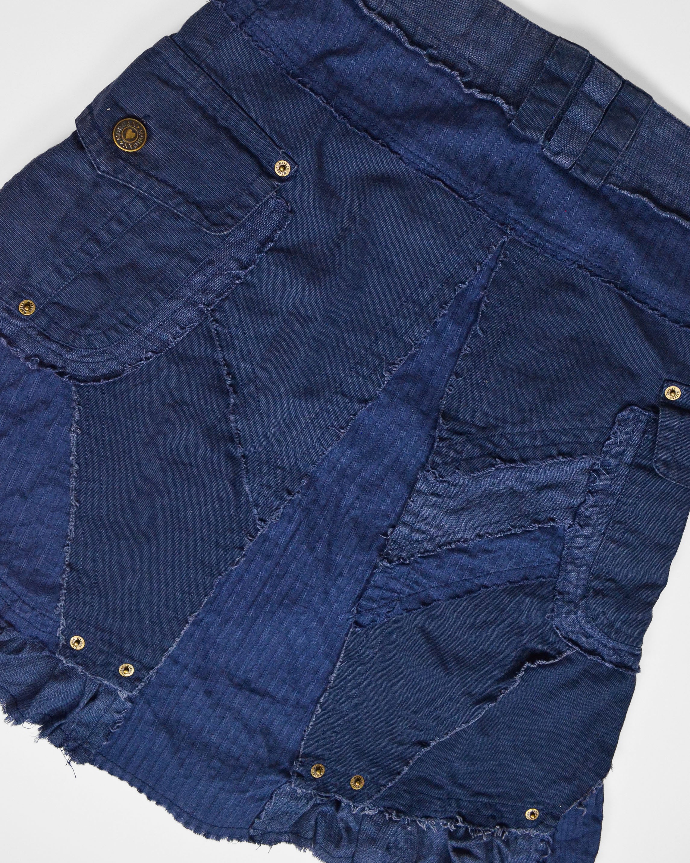 Y2K PATCHWORK A-LINE DENIM SKIRT