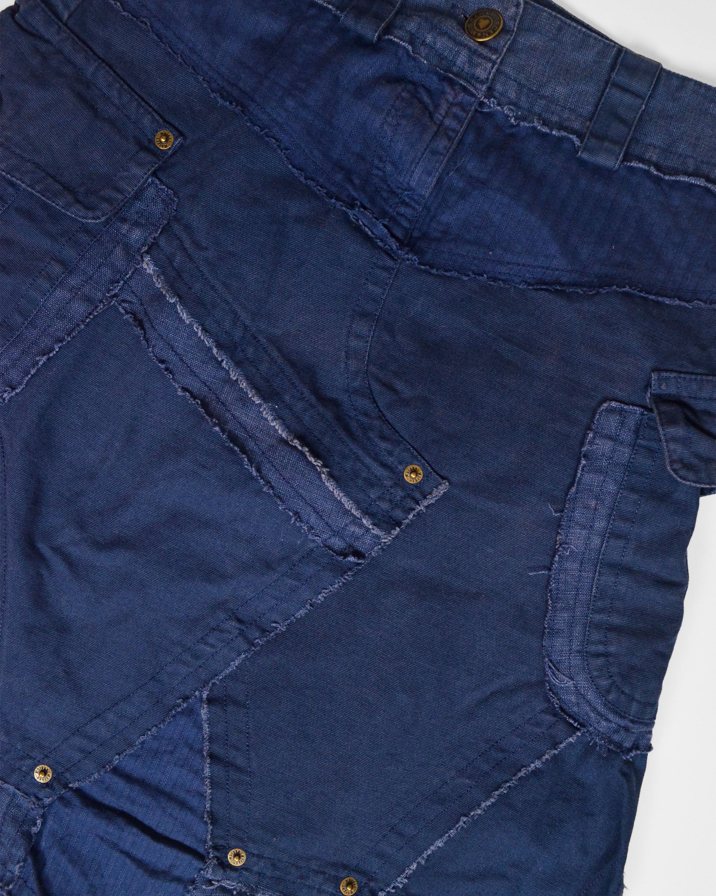Y2K PATCHWORK A-LINE DENIM SKIRT