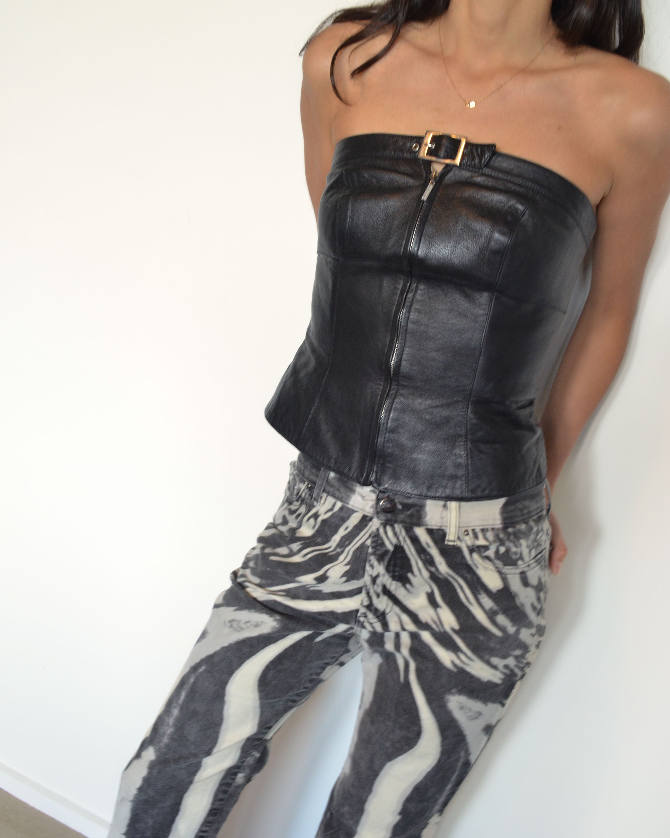90S LEATHER BUSTIER