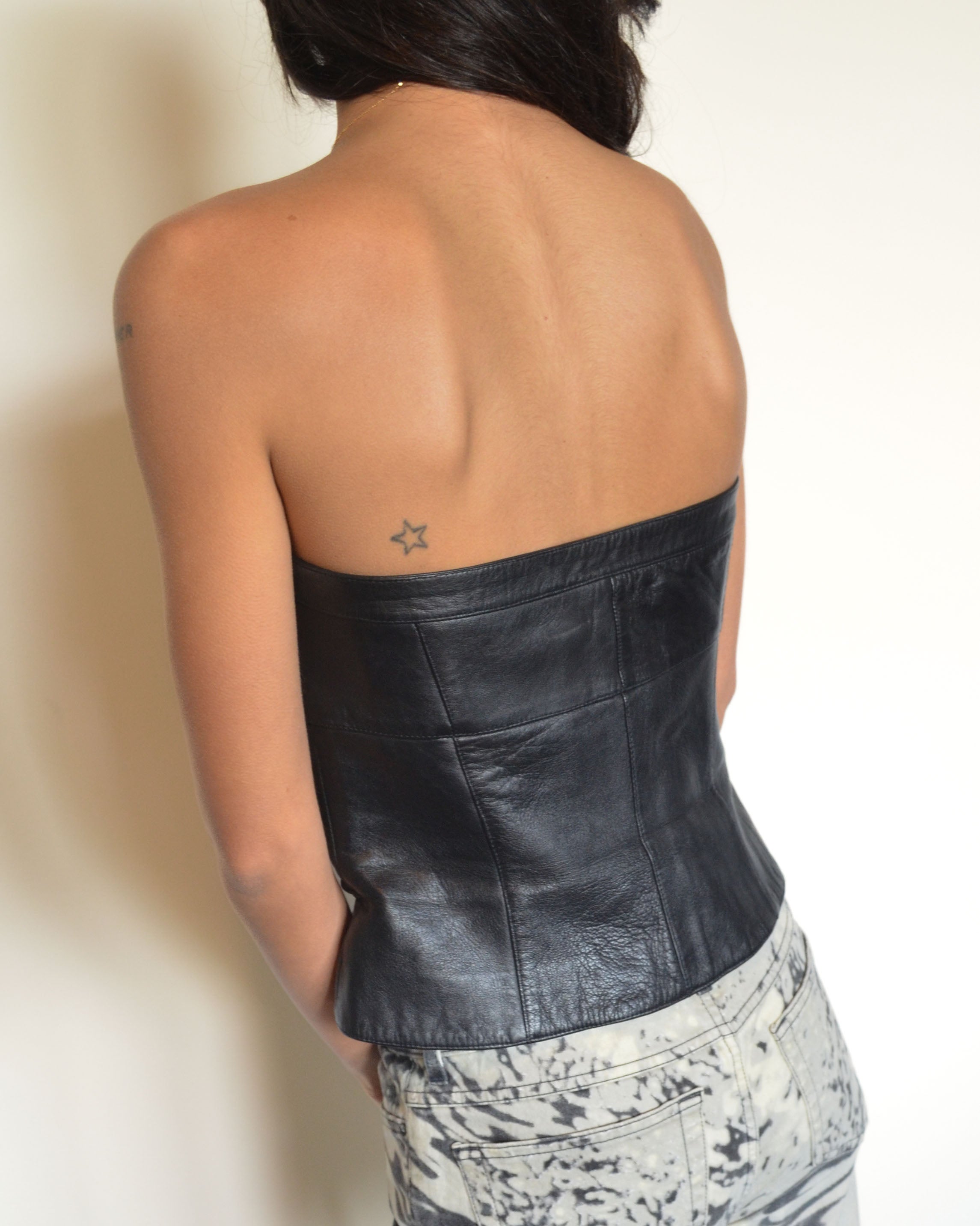 90S LEATHER BUSTIER