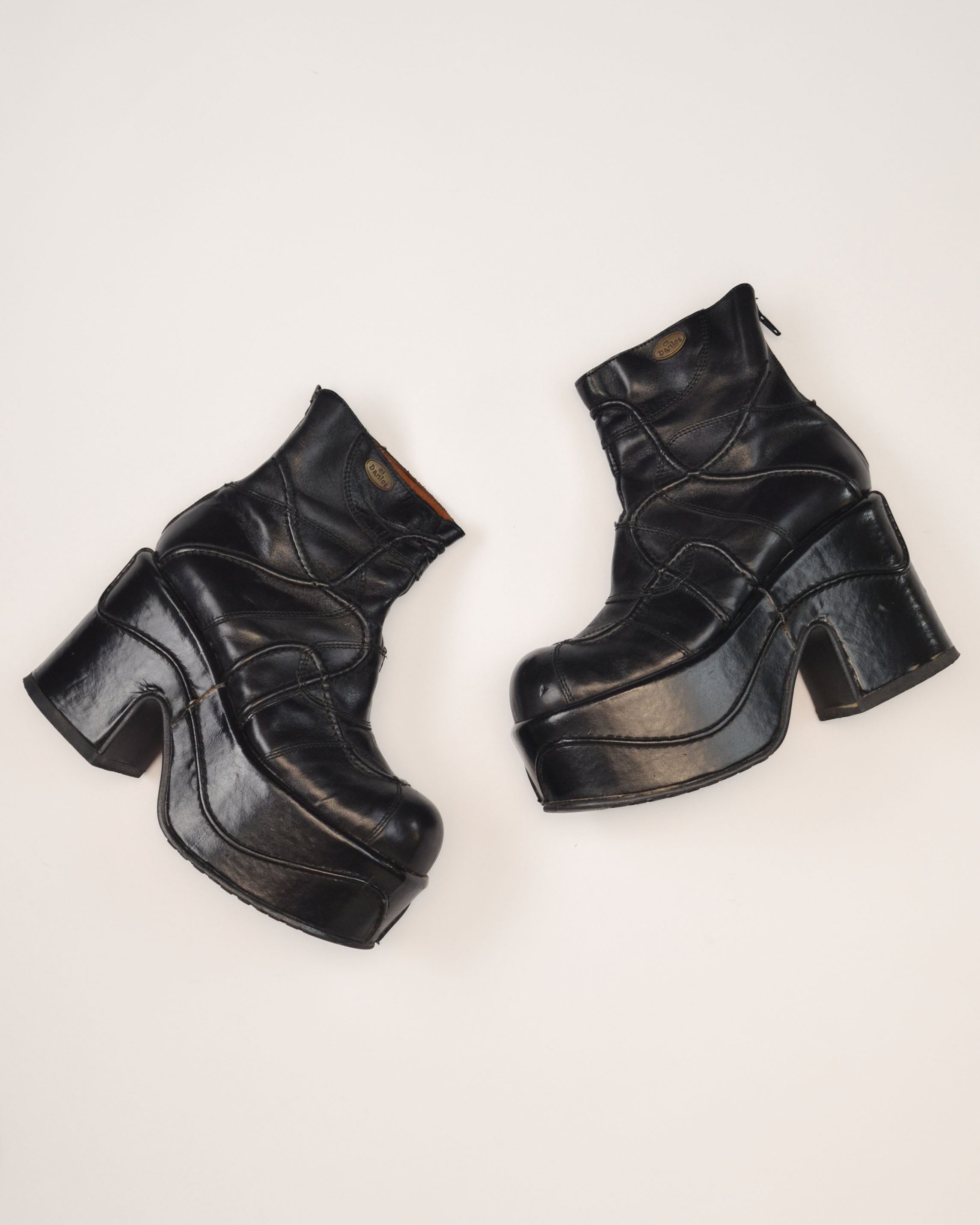 1990S LEATHER PLATFORM BOOTS