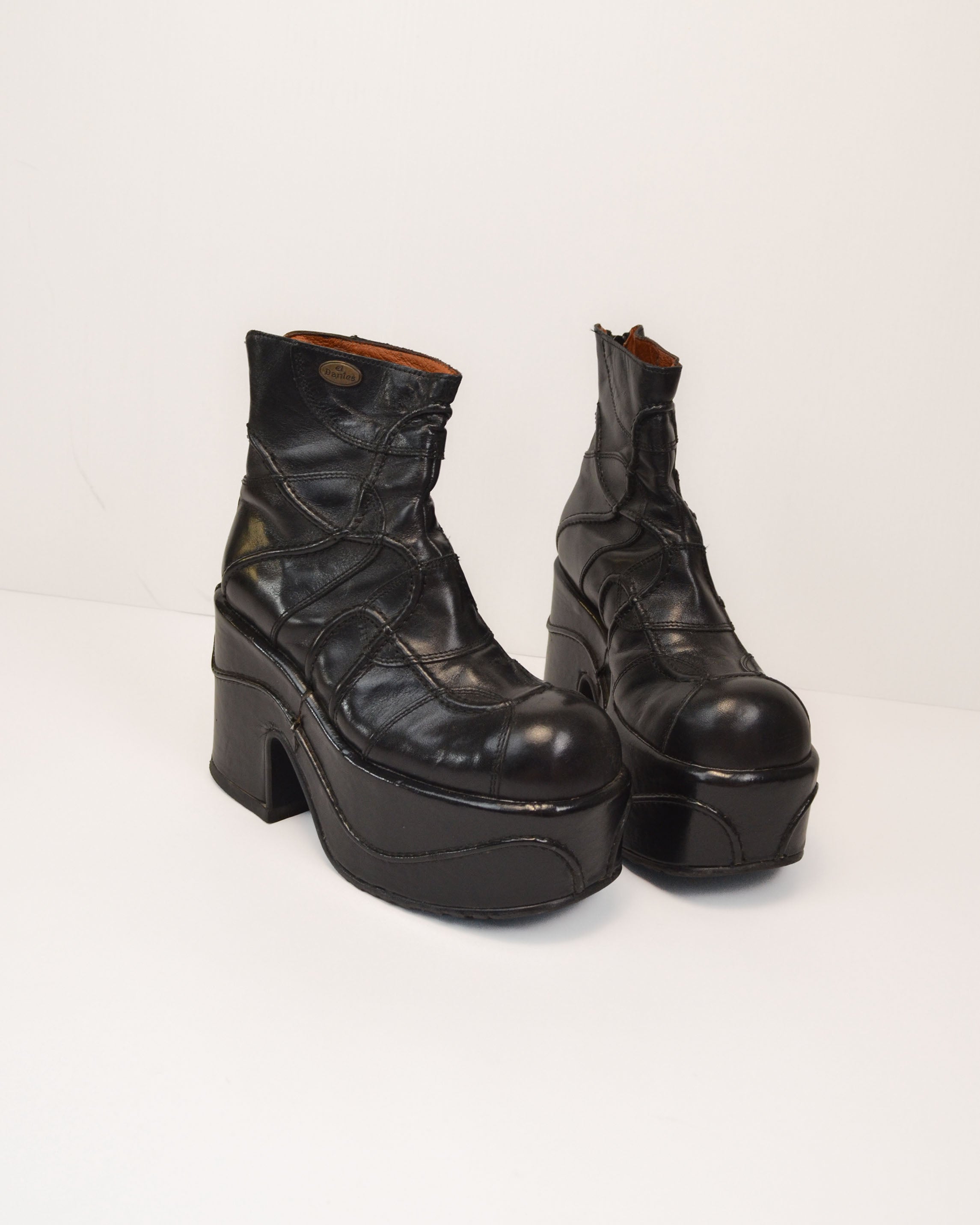 1990S LEATHER PLATFORM BOOTS