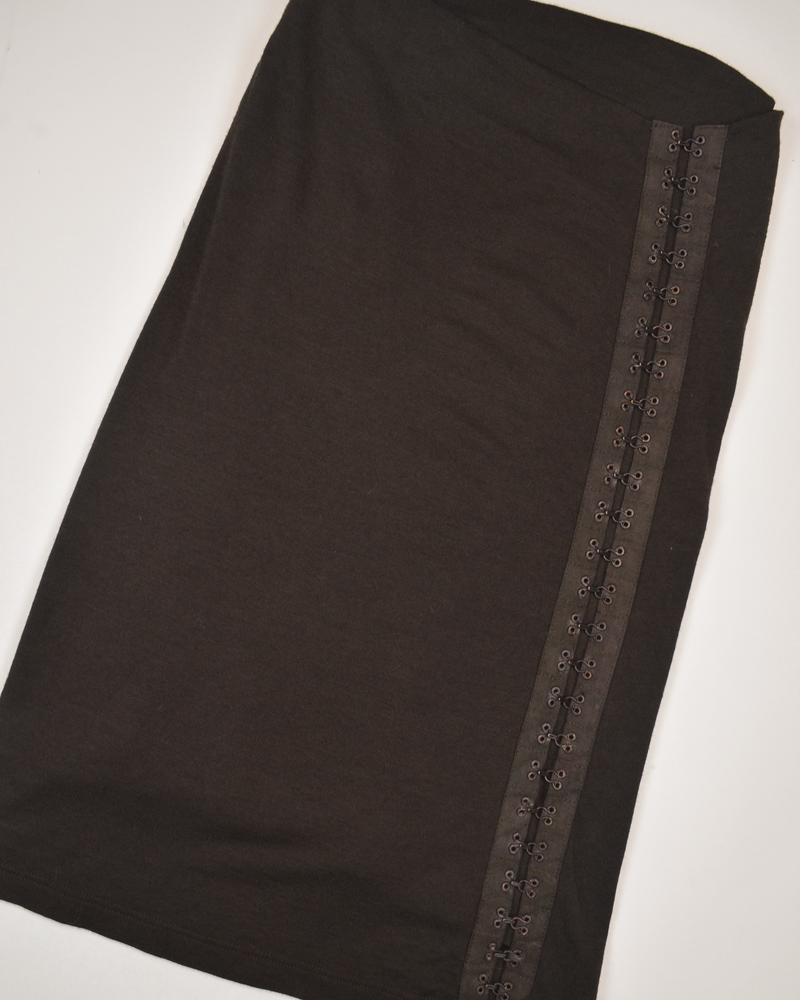 90s HOOK & EYELET MIDI PENCIL SKIRT