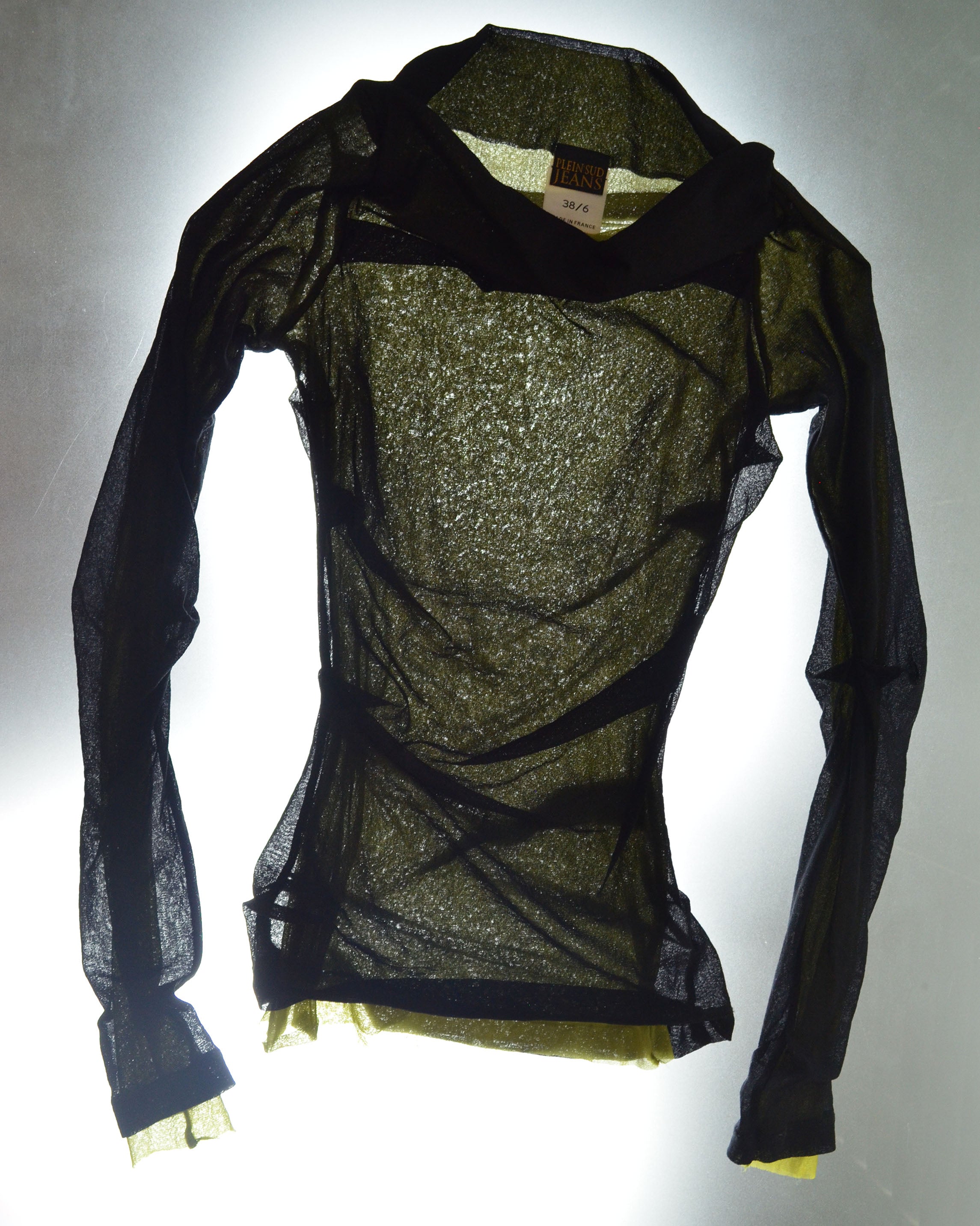 PLEIN SUD JEANS Y2K MESH LONG SLEEVE TOP