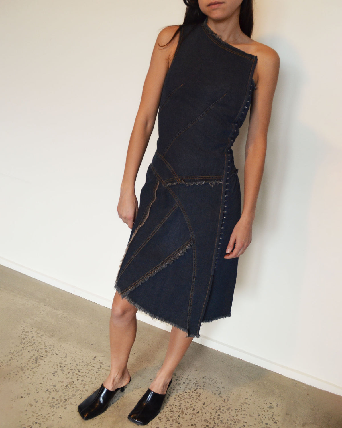 DENIM ASYMMETRICAL DRESS