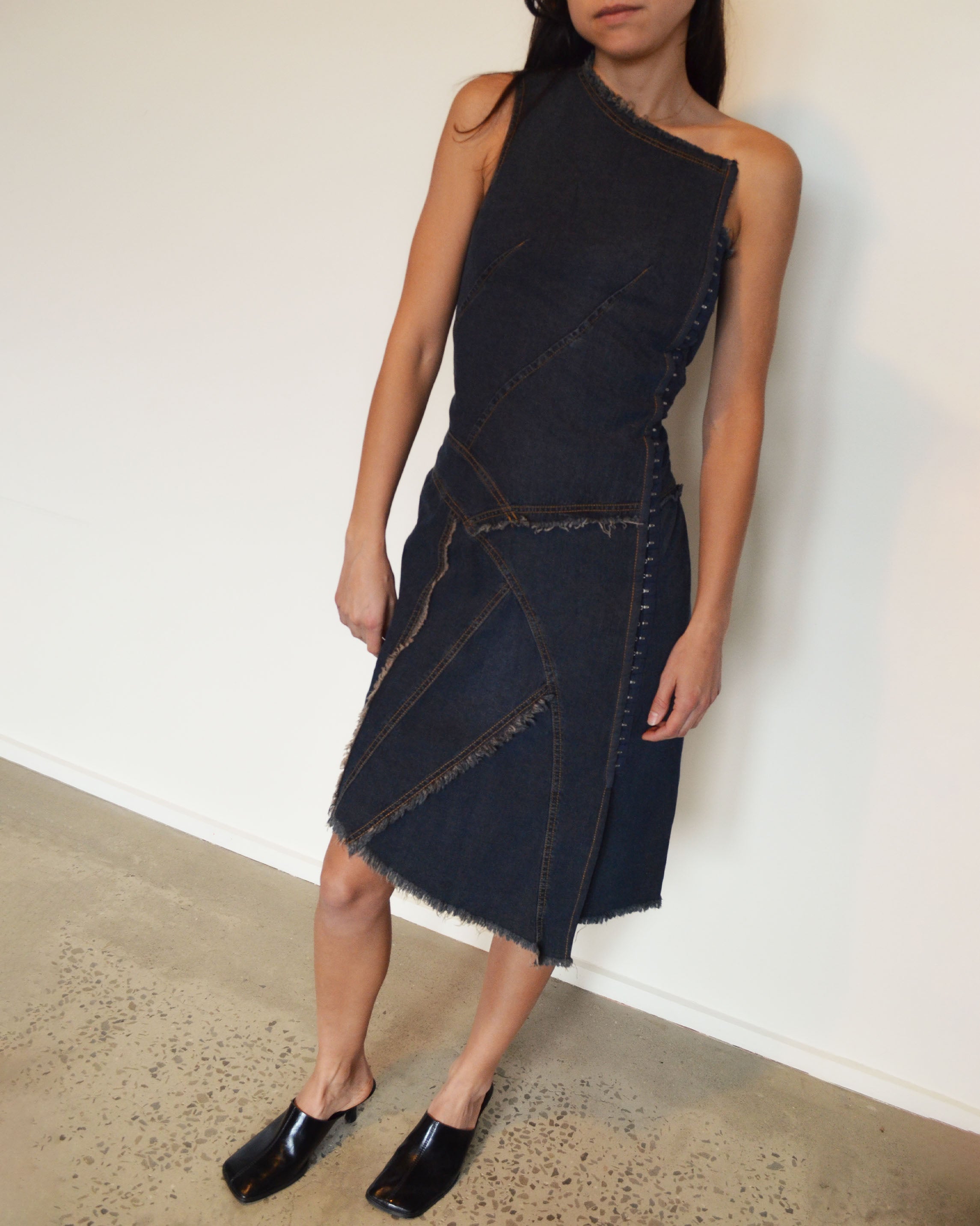 DENIM ASYMMETRICAL DRESS