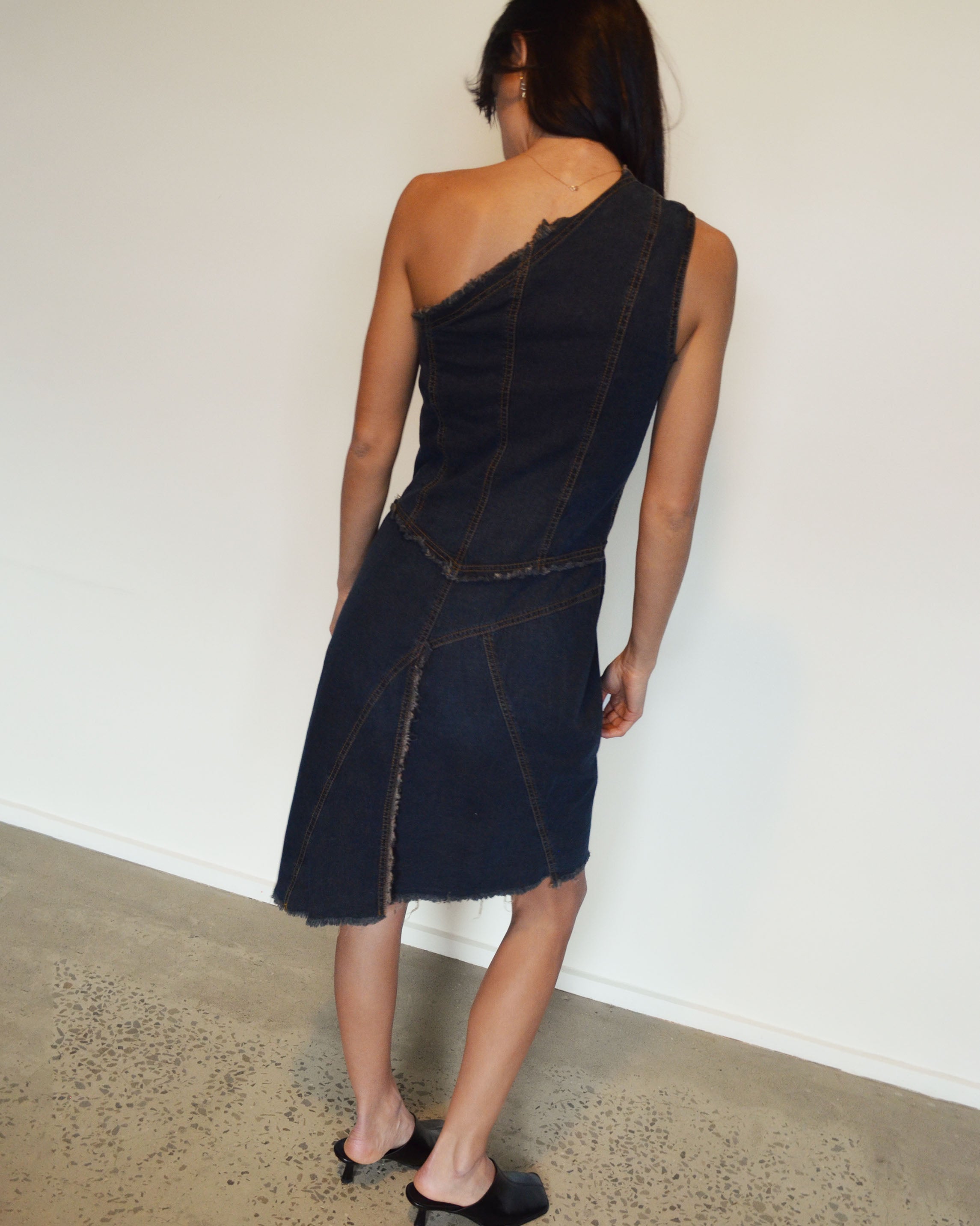DENIM ASYMMETRICAL DRESS