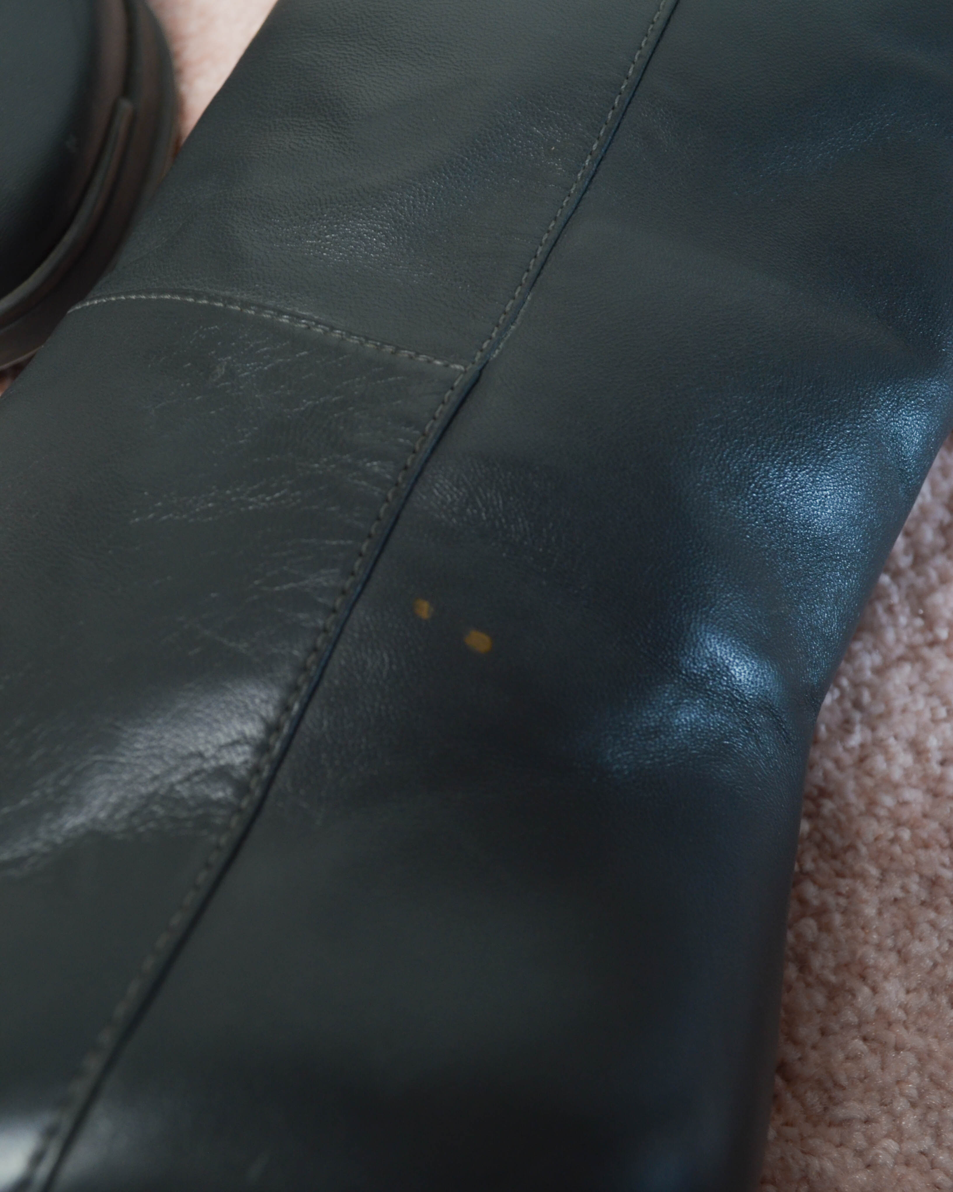 FW2014 LEATHER WEDGE KNEE-HIGH BOOTS