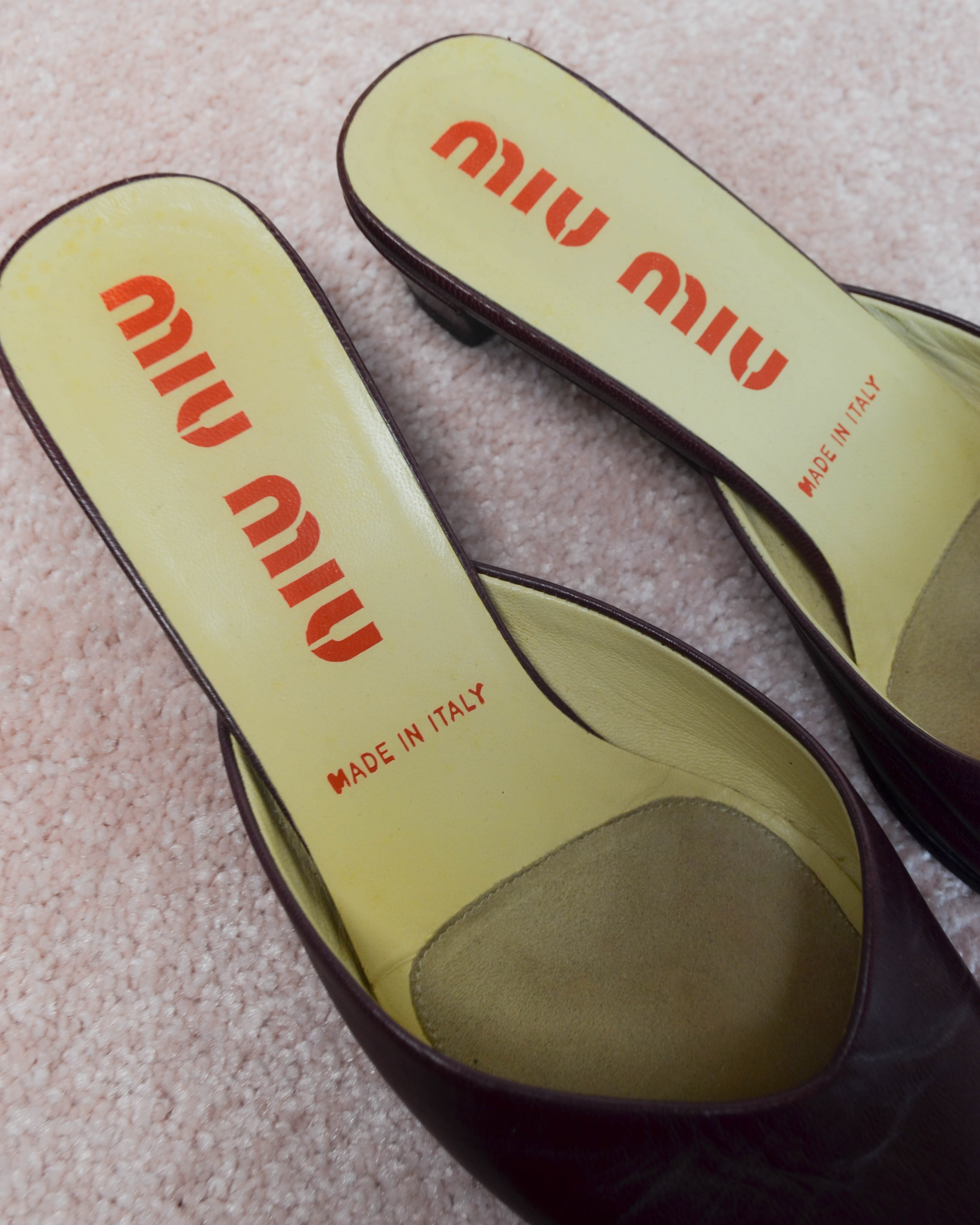 00s SQUARE TOE LEATHER MULES