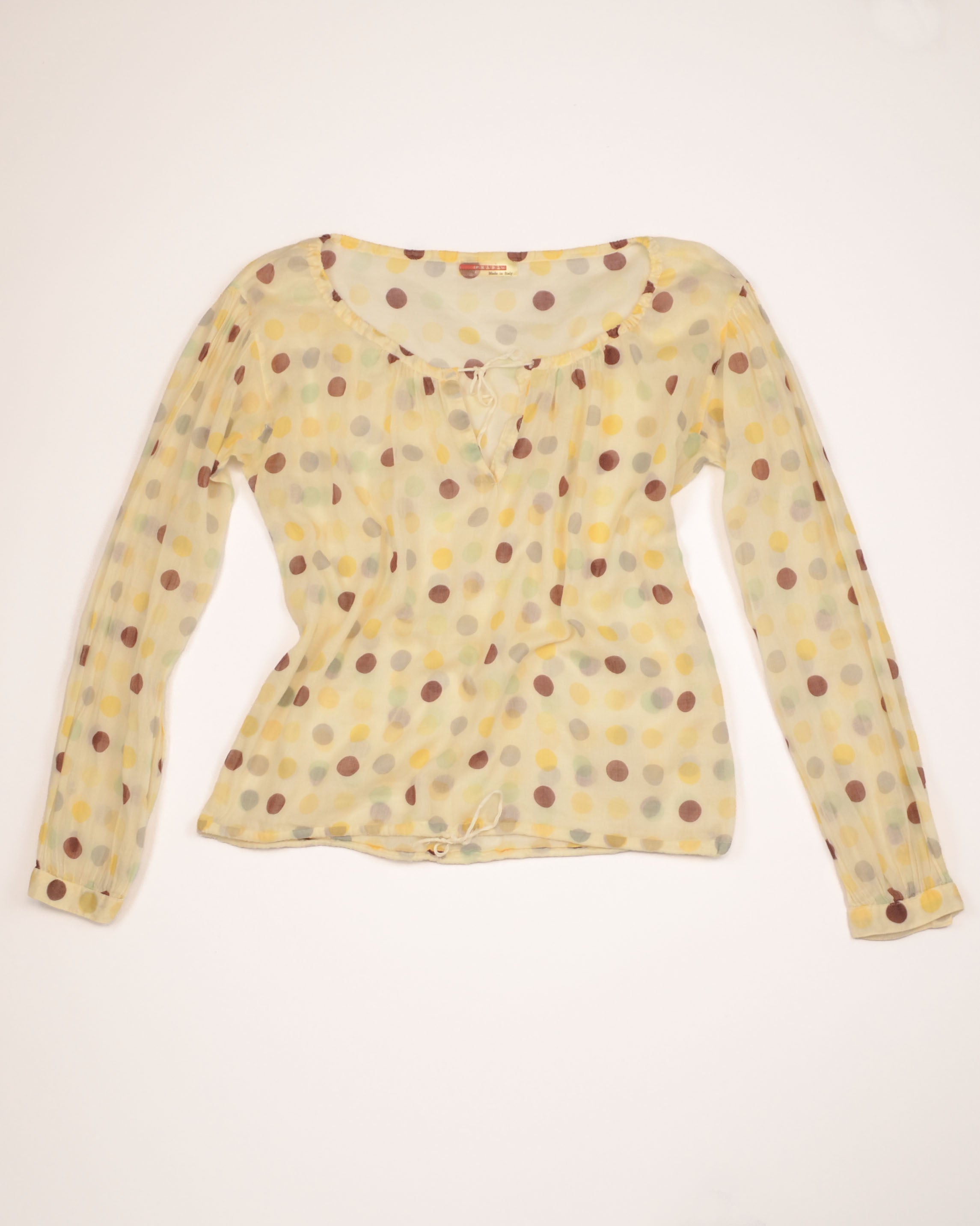 EARLY 2000s POLKA DOT SEMI SHEER BLOUSE
