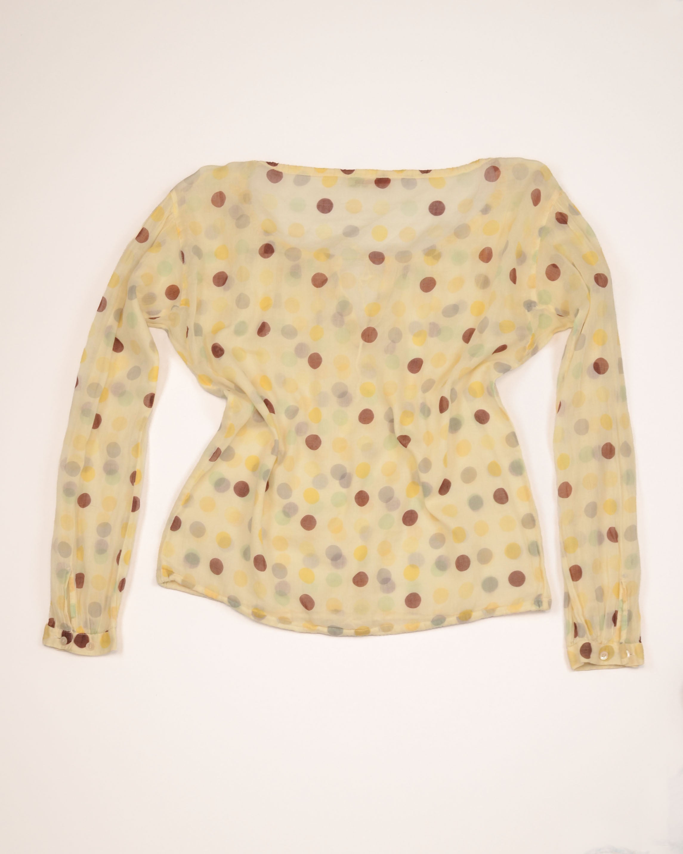 EARLY 2000s POLKA DOT SEMI SHEER BLOUSE