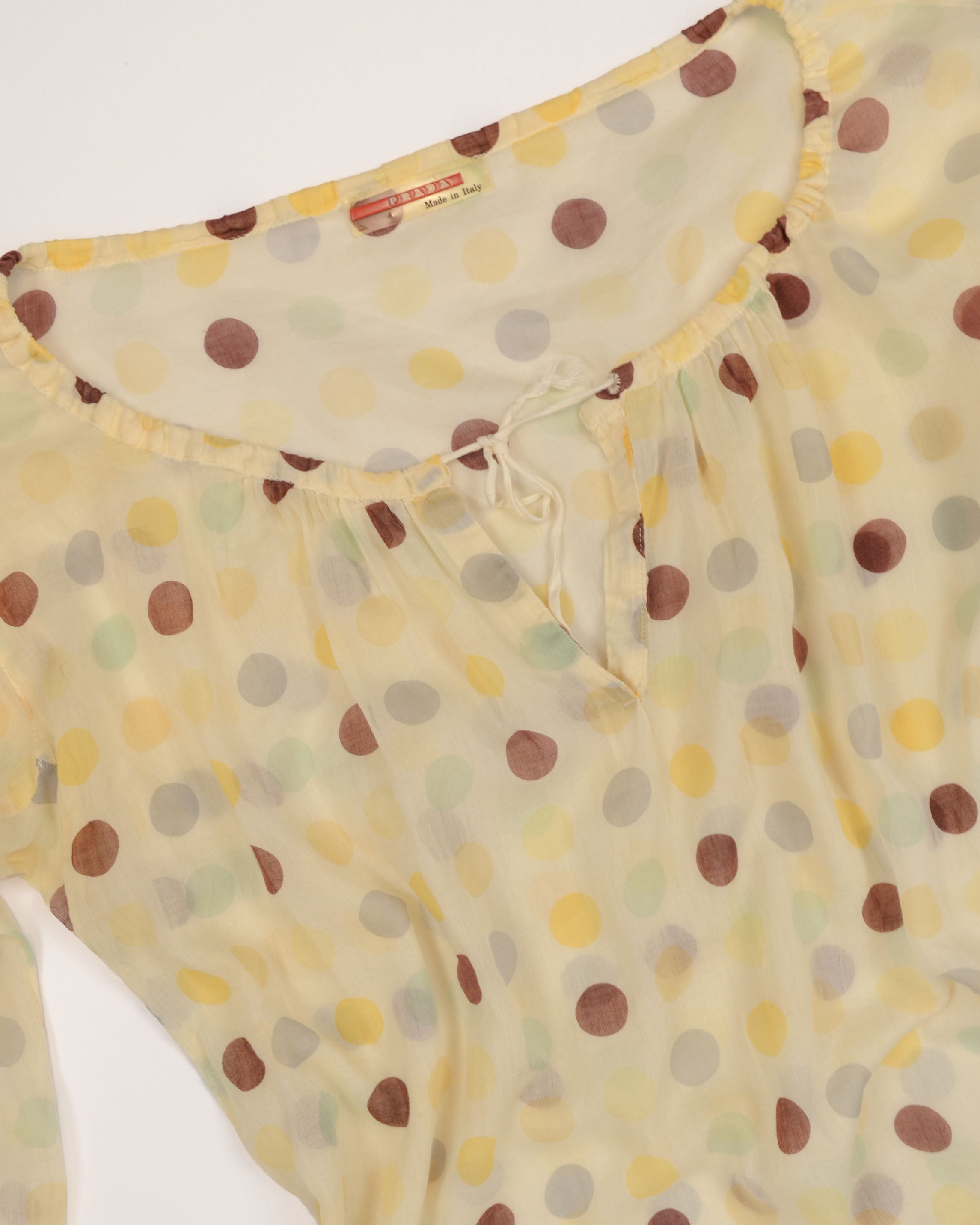 EARLY 2000s POLKA DOT SEMI SHEER BLOUSE