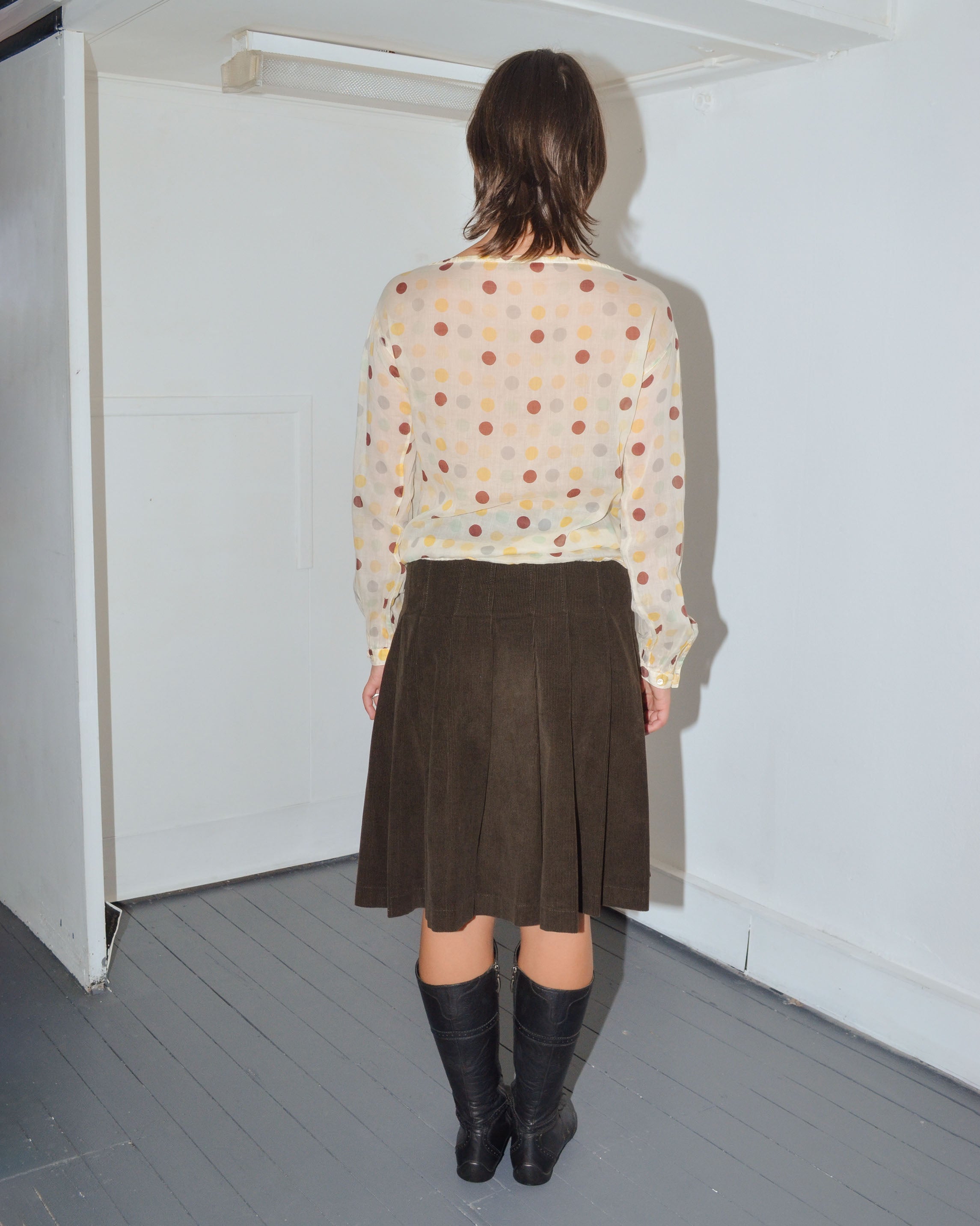 EARLY 2000s POLKA DOT SEMI SHEER BLOUSE