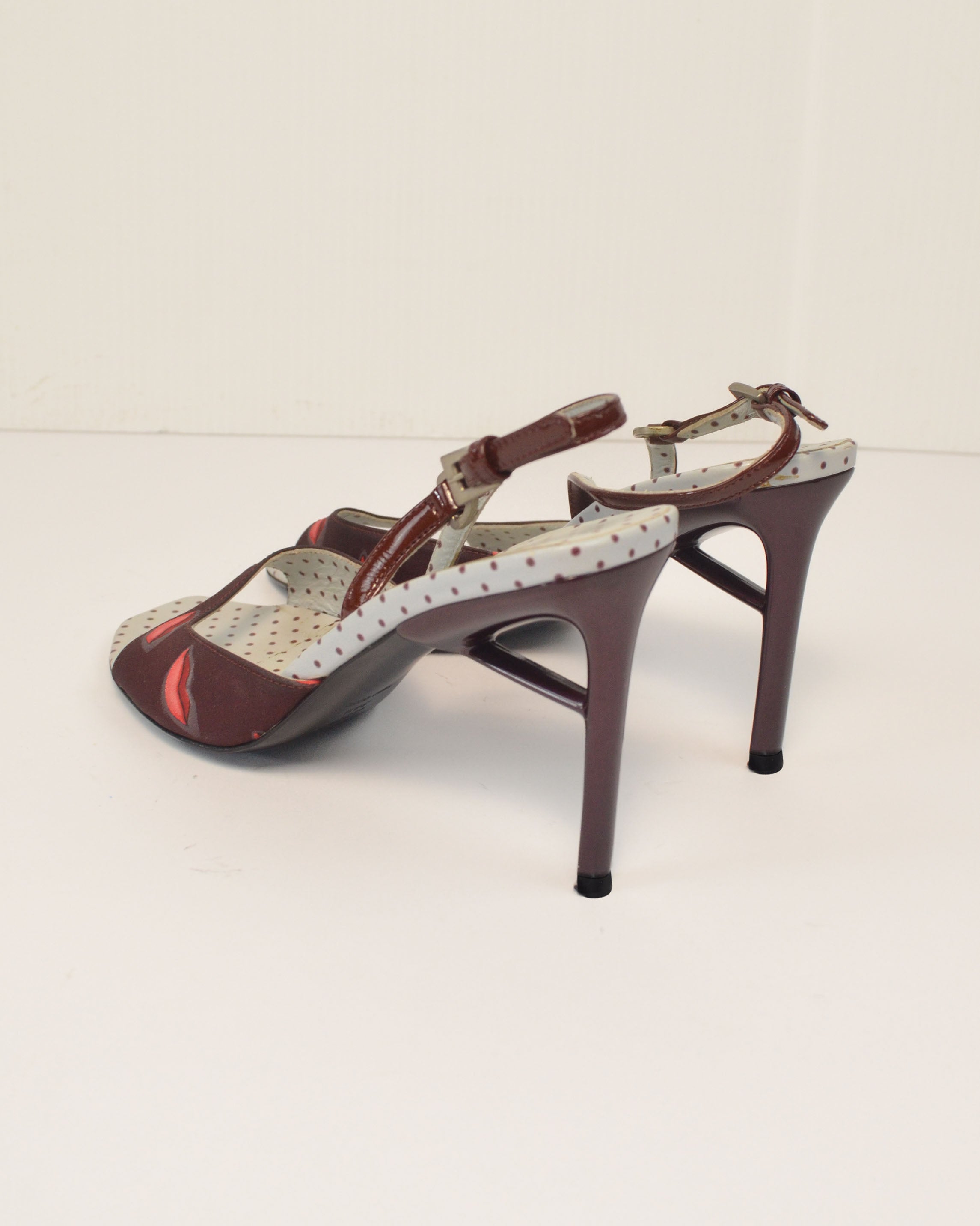 SPRING SUMMER 2000 LIPSTICK PRINT SLINGBACK MULES