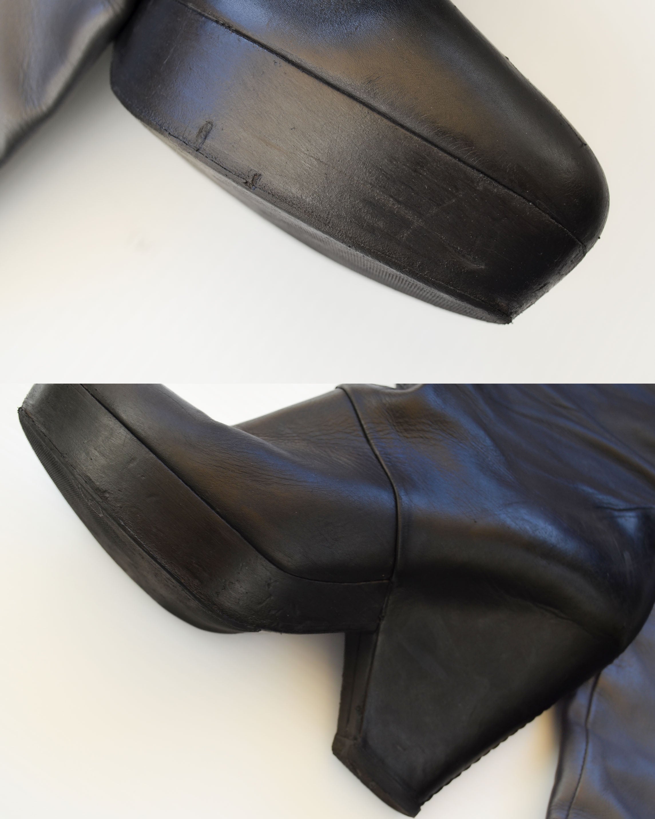ROBERTO DE CARLO LEATHER PLATFORM BOOTS