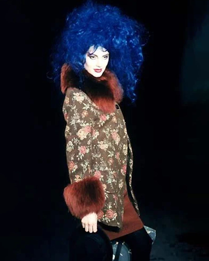 AW1998 FLORAL SUDAN LAMB FUR COAT