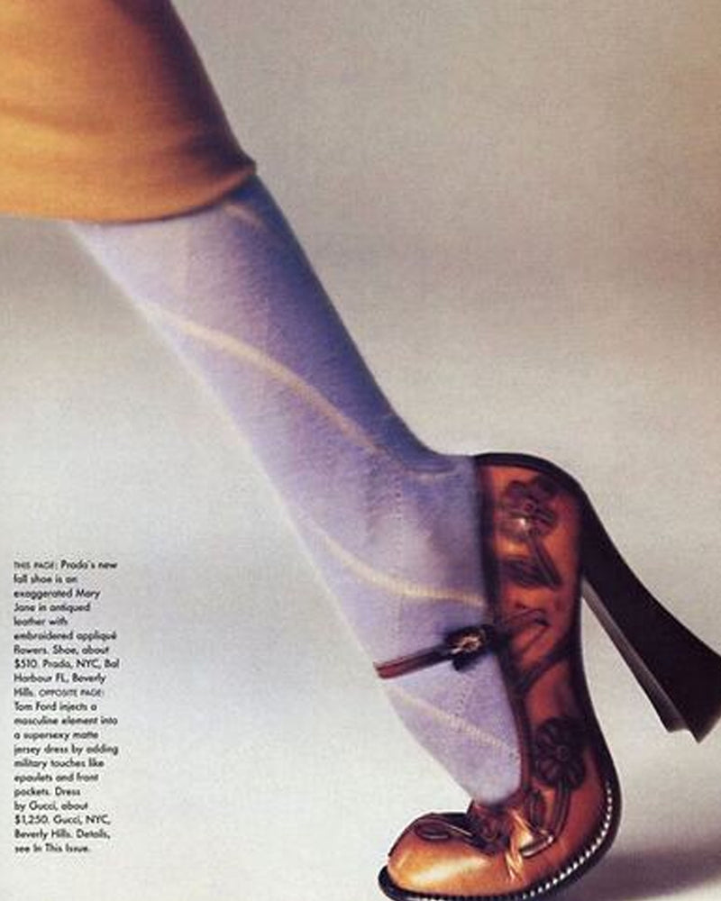 FW 1996 FLOWER APPLIQUÉ MARY JANE HEELS
