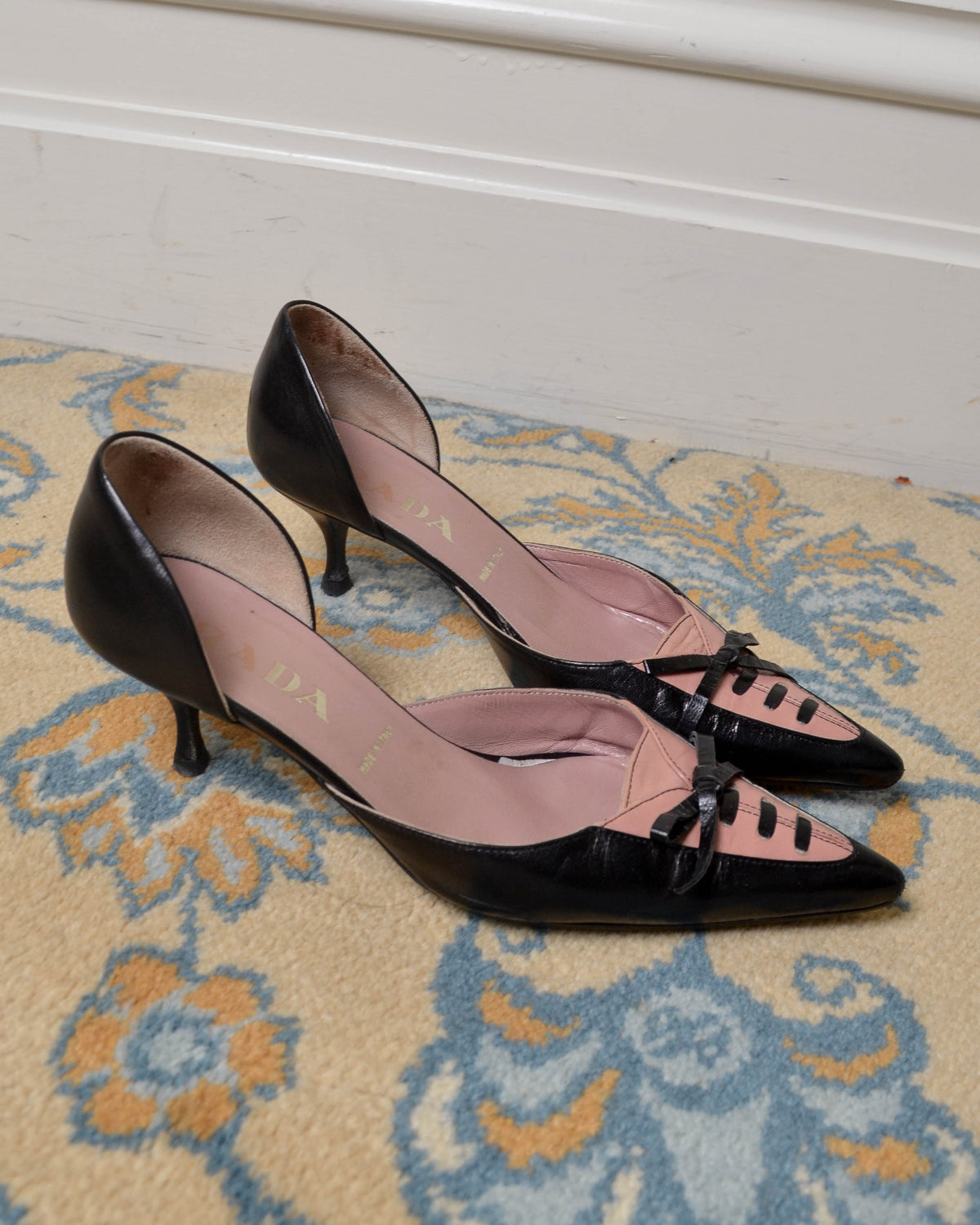 00's BOW PINK MULES