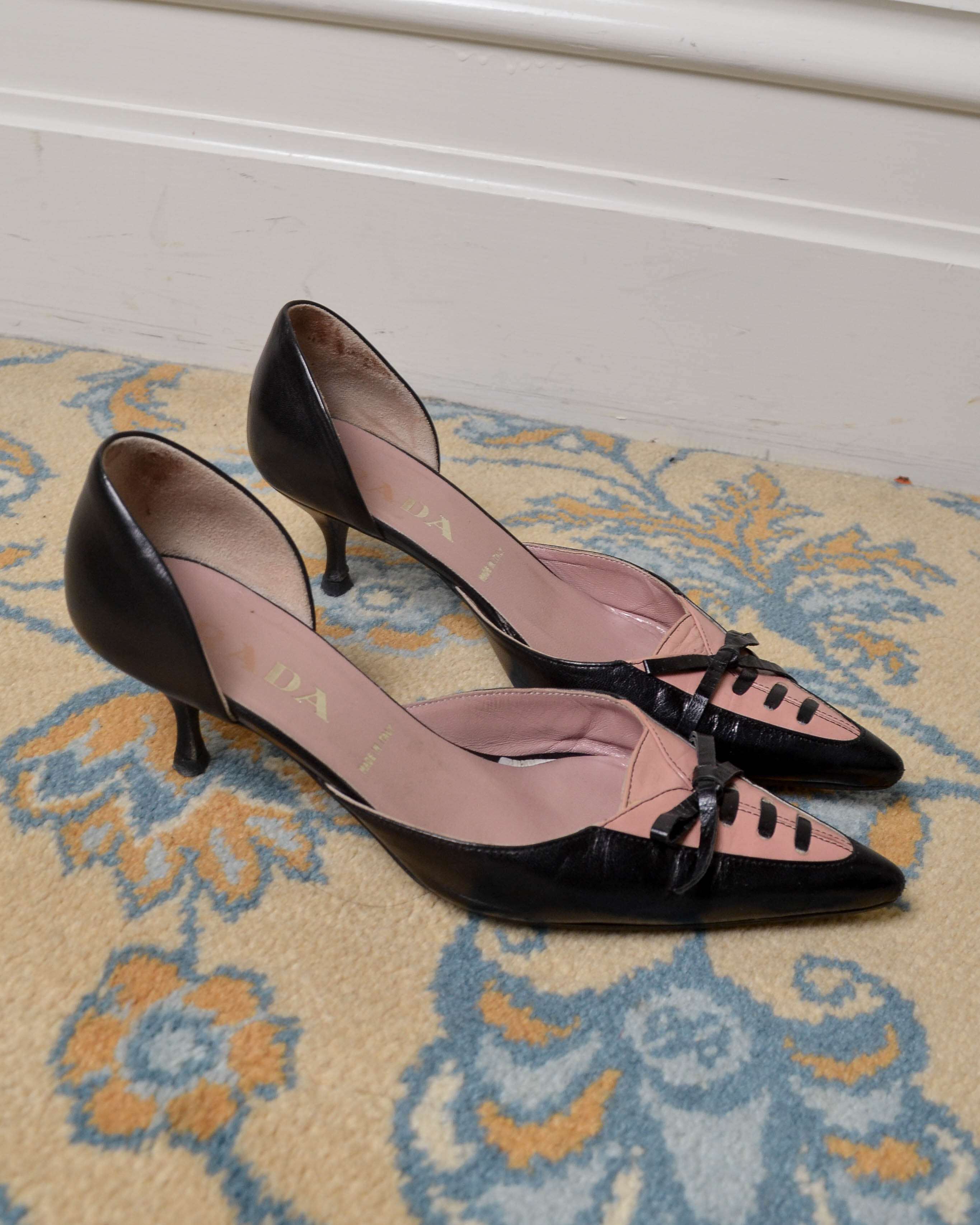 00's BOW PINK MULES