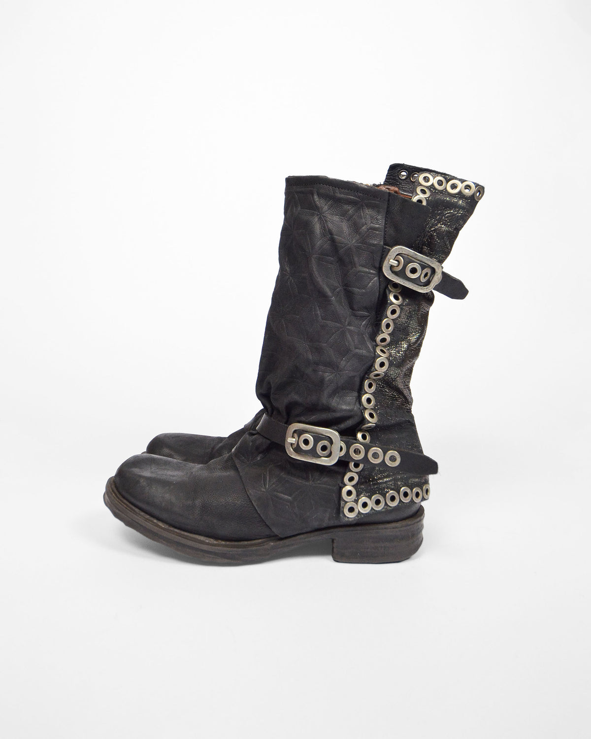 BIKER BUCKLE HEXAGON BOOTS