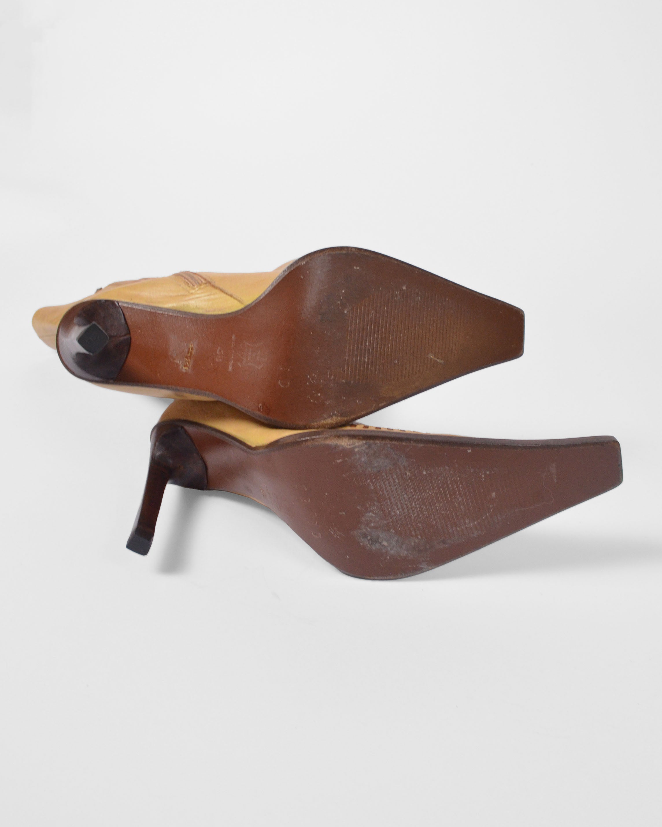 Y2K TAN LEATHER BOOTS