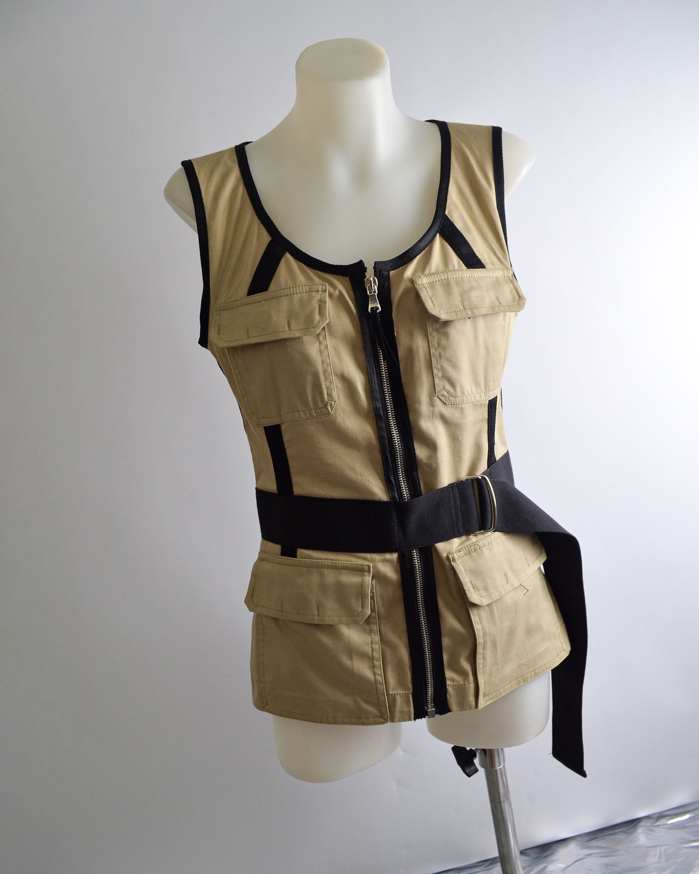 DOLCE & GABBANA 2000'S BONDAGE UTILITY VEST TOP