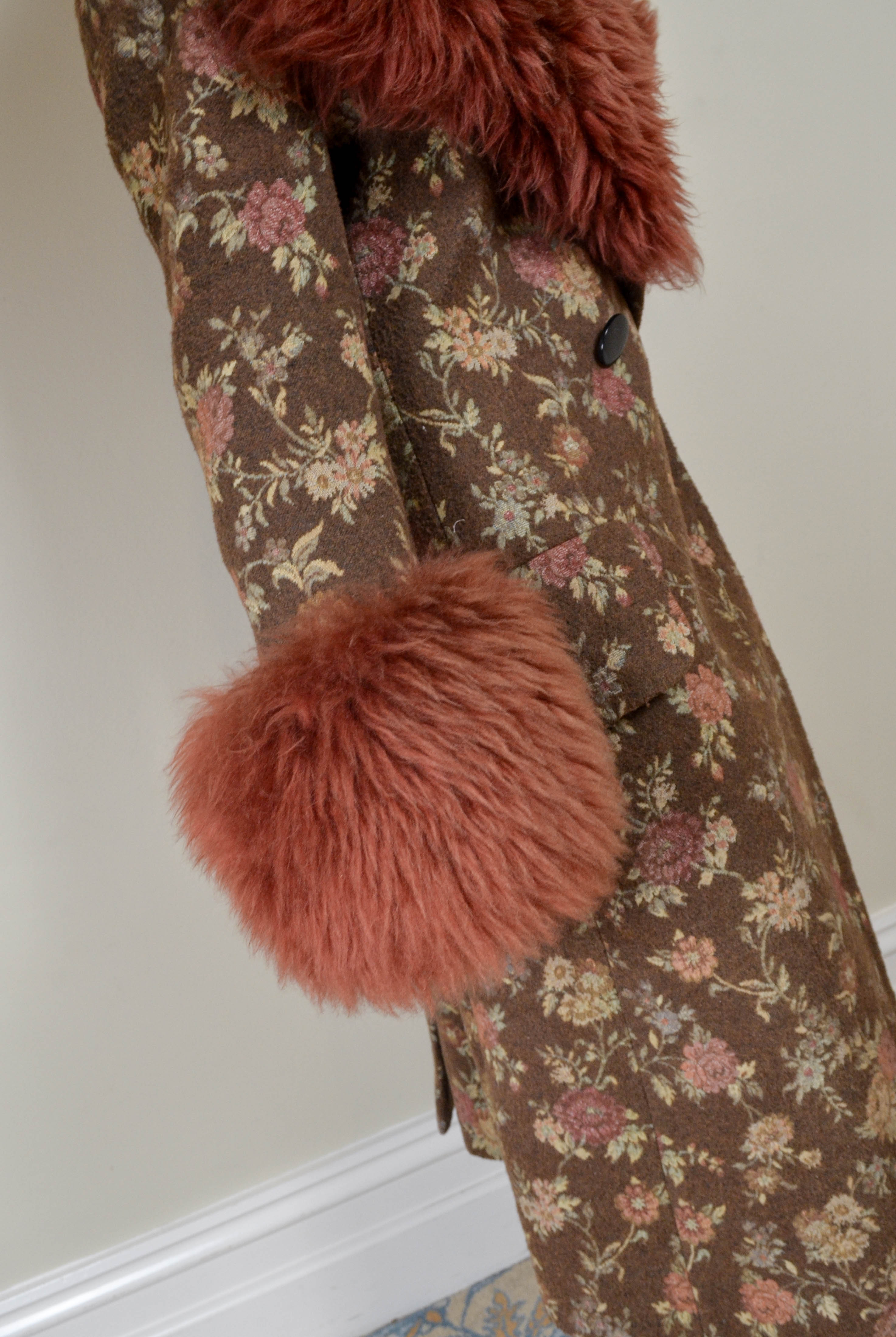 AW1998 FLORAL SUDAN LAMB FUR COAT