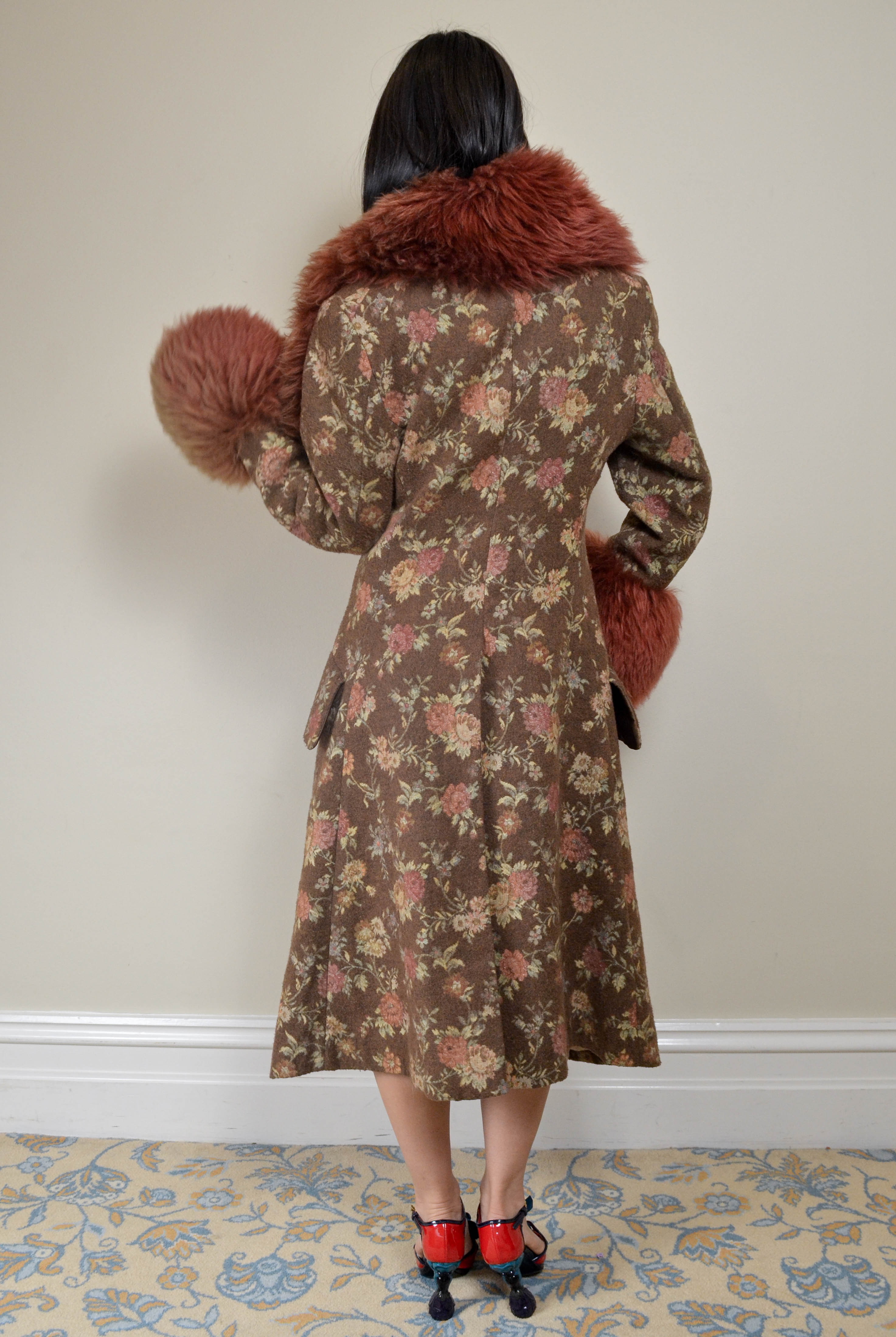AW1998 FLORAL SUDAN LAMB FUR COAT