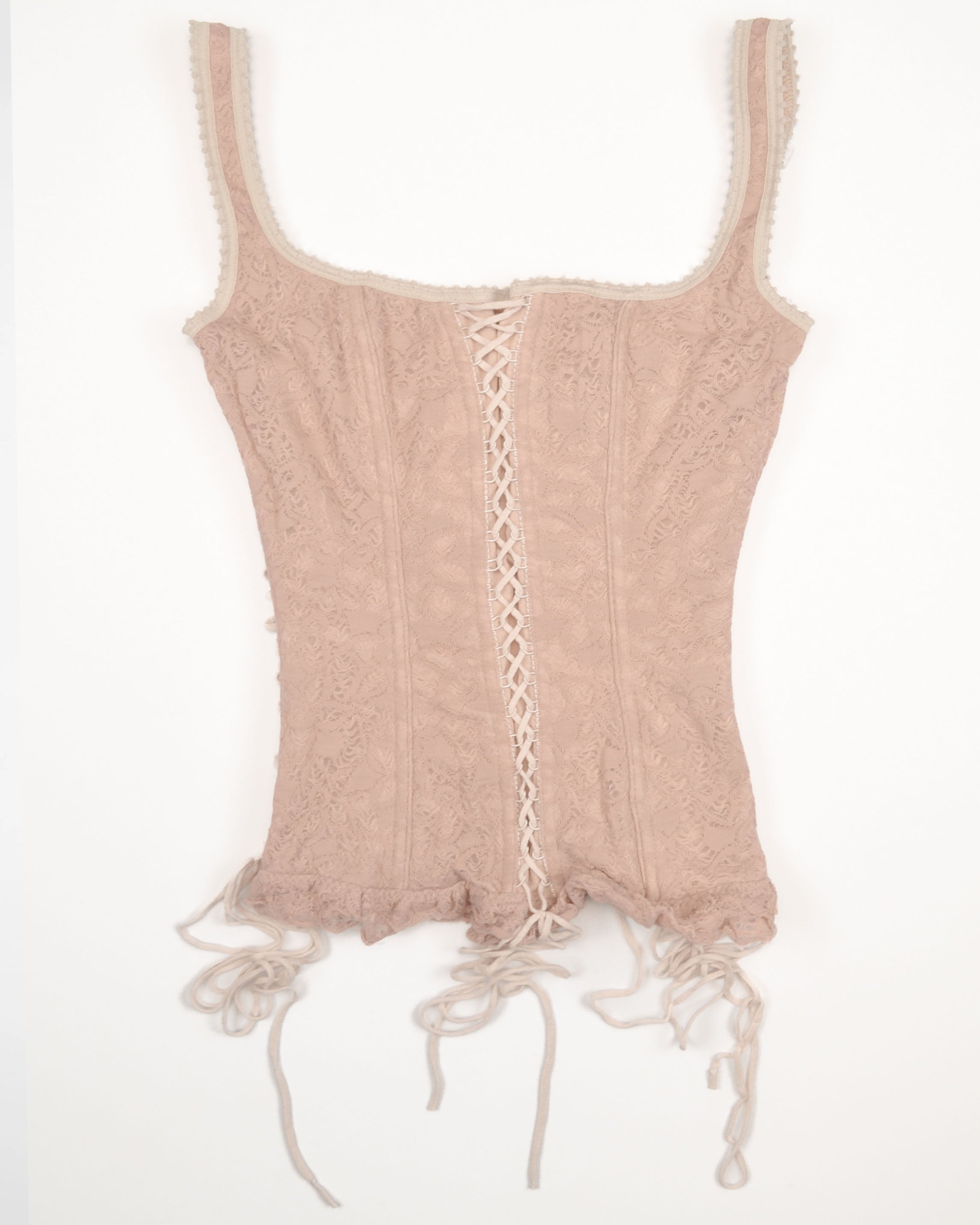 1990s KLUXO ITALIAN LACE CORSET TOP