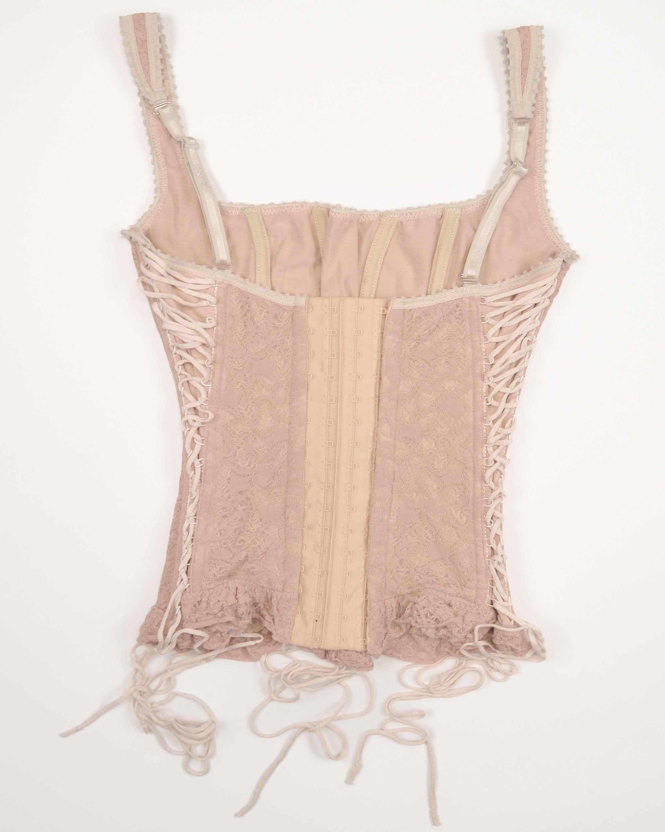 1990s KLUXO ITALIAN LACE CORSET TOP