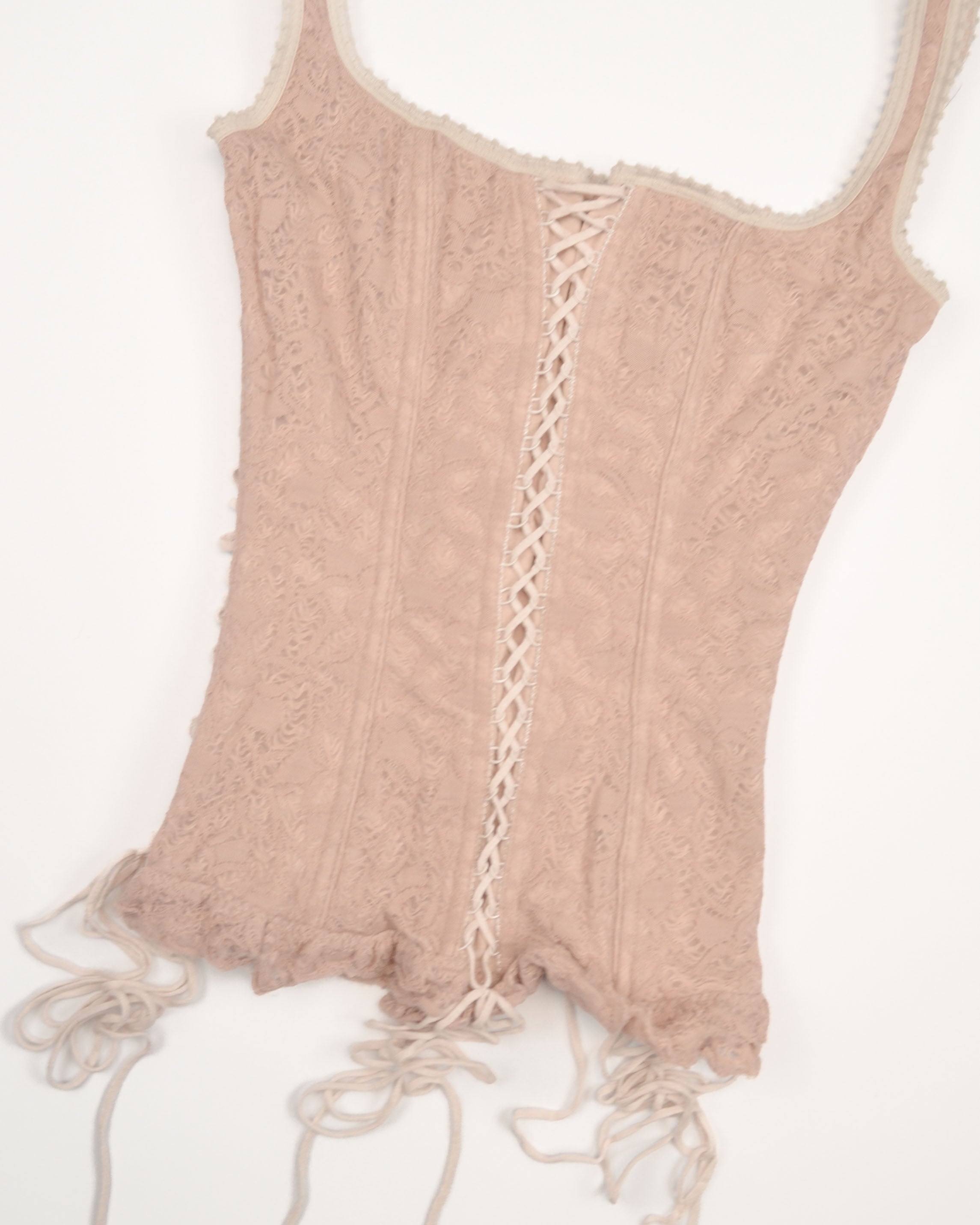 1990s KLUXO ITALIAN LACE CORSET TOP