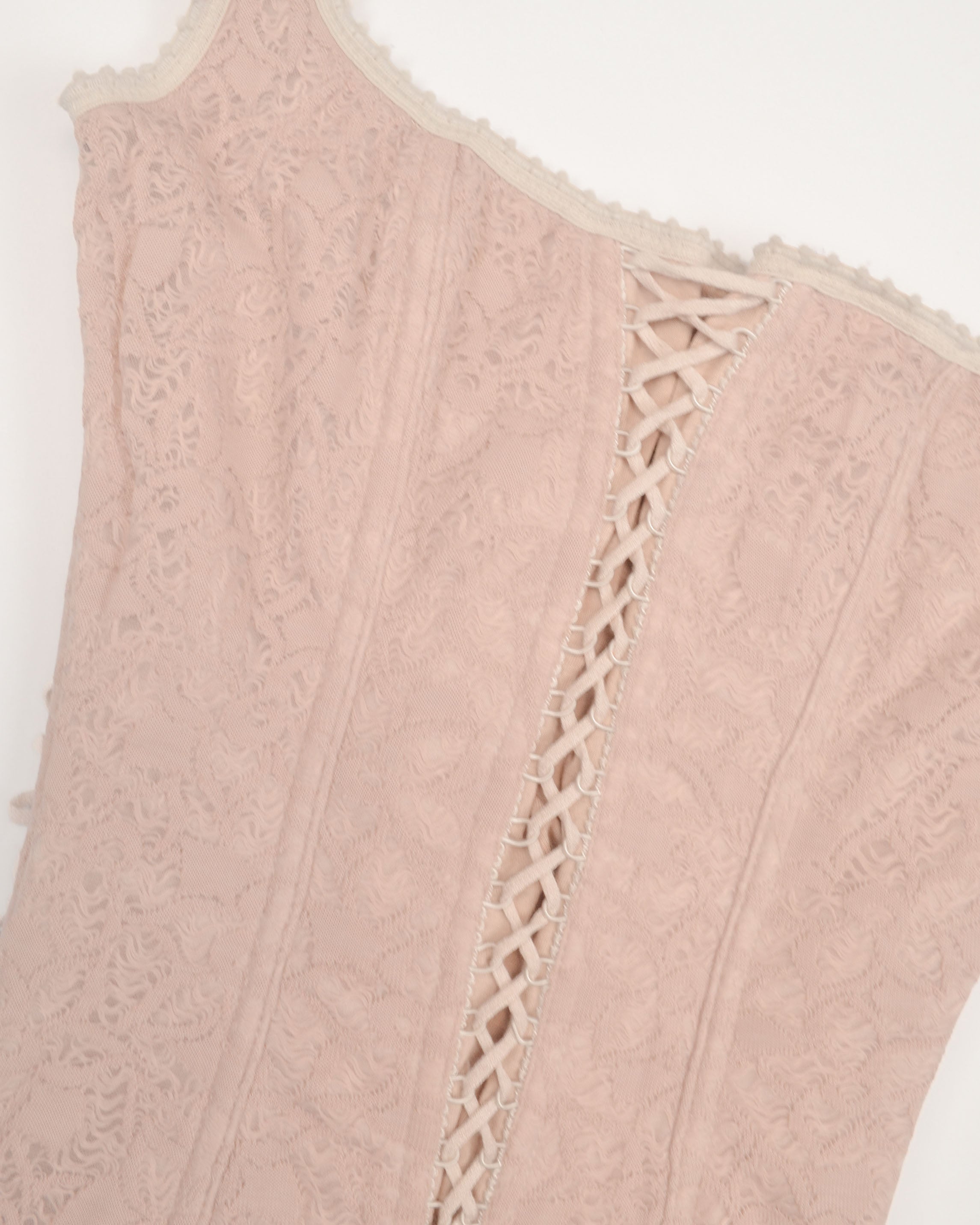 1990s KLUXO ITALIAN LACE CORSET TOP