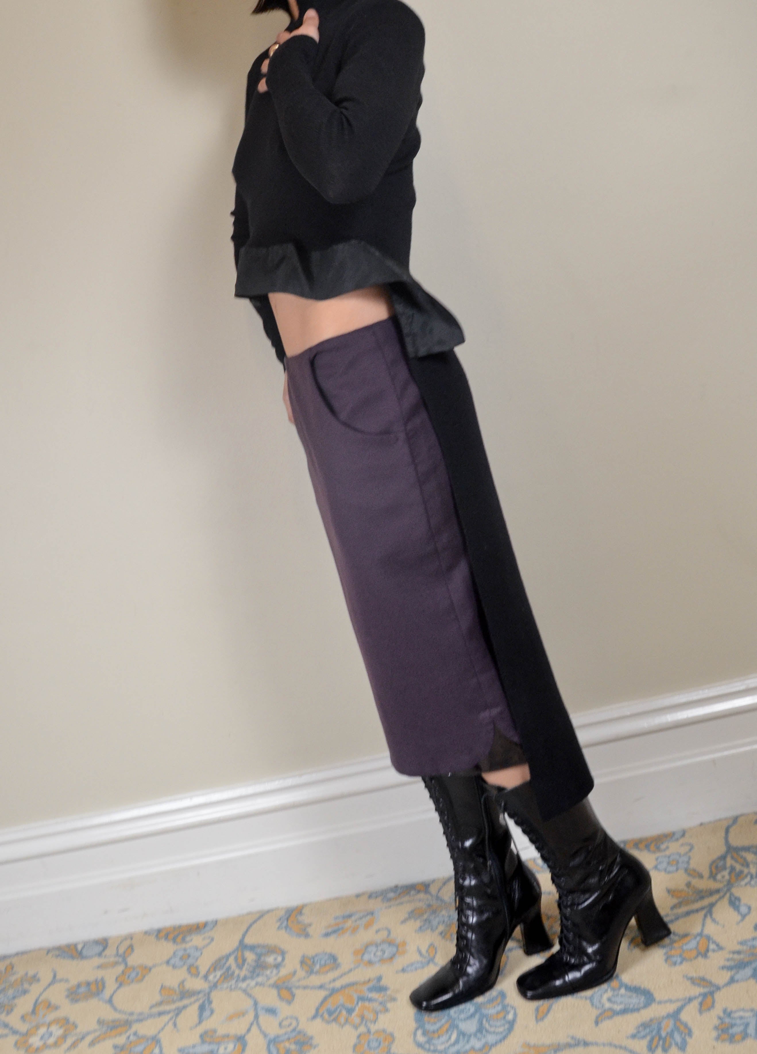 FW2007 WOOL MIDI SKIRT