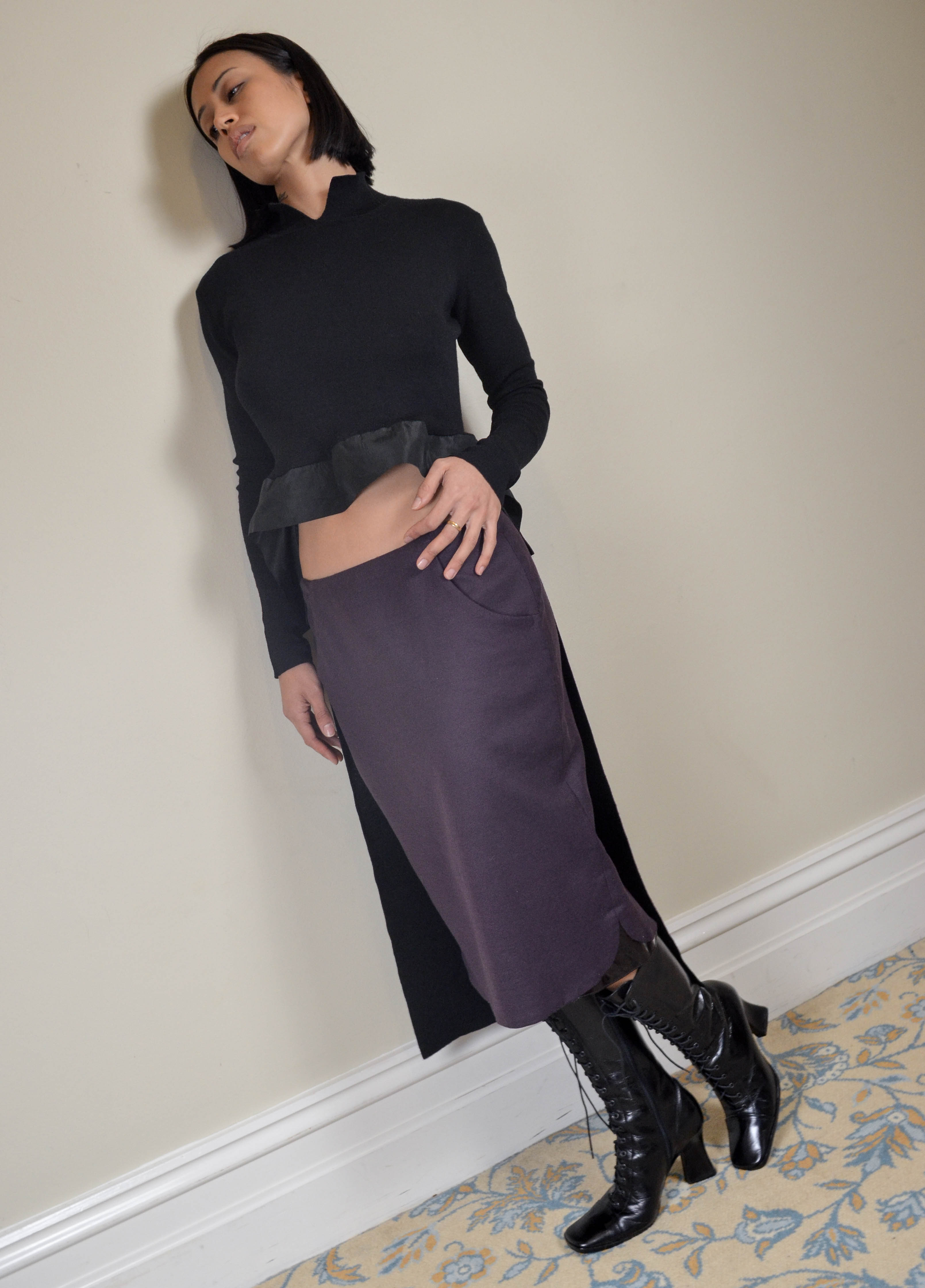 FW2007 WOOL MIDI SKIRT