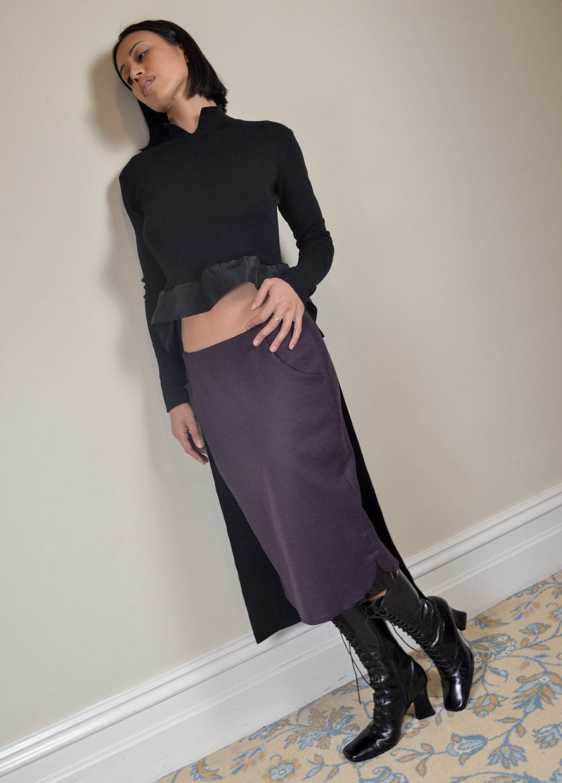 FW2007 WOOL MIDI SKIRT