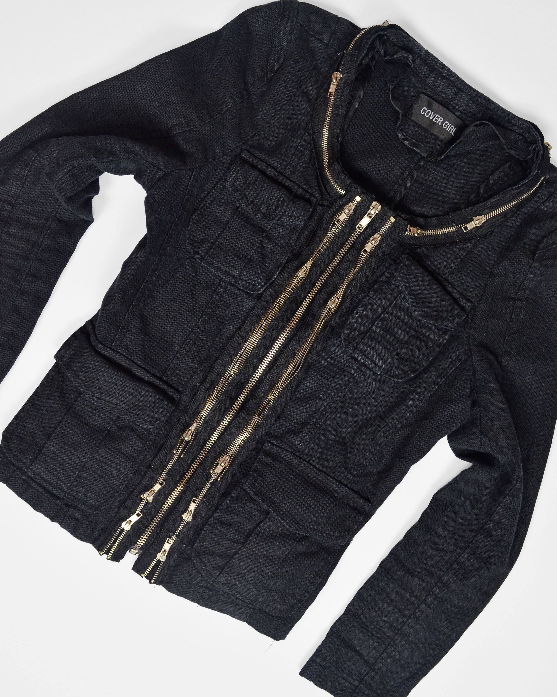90s/2000s VINTAGE MULTI-ZIP CROPPED JACKET