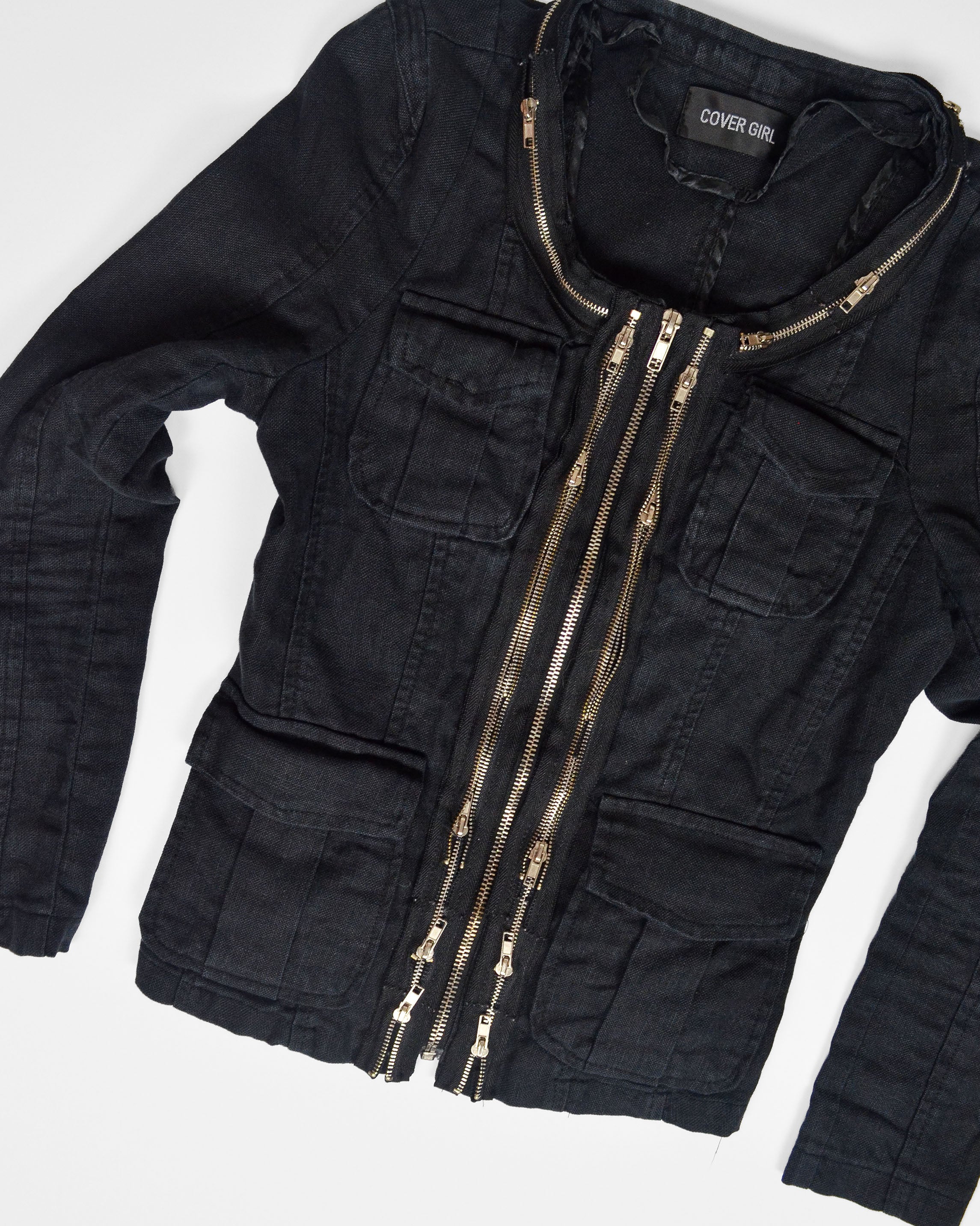 90s/2000s VINTAGE MULTI-ZIP CROPPED JACKET