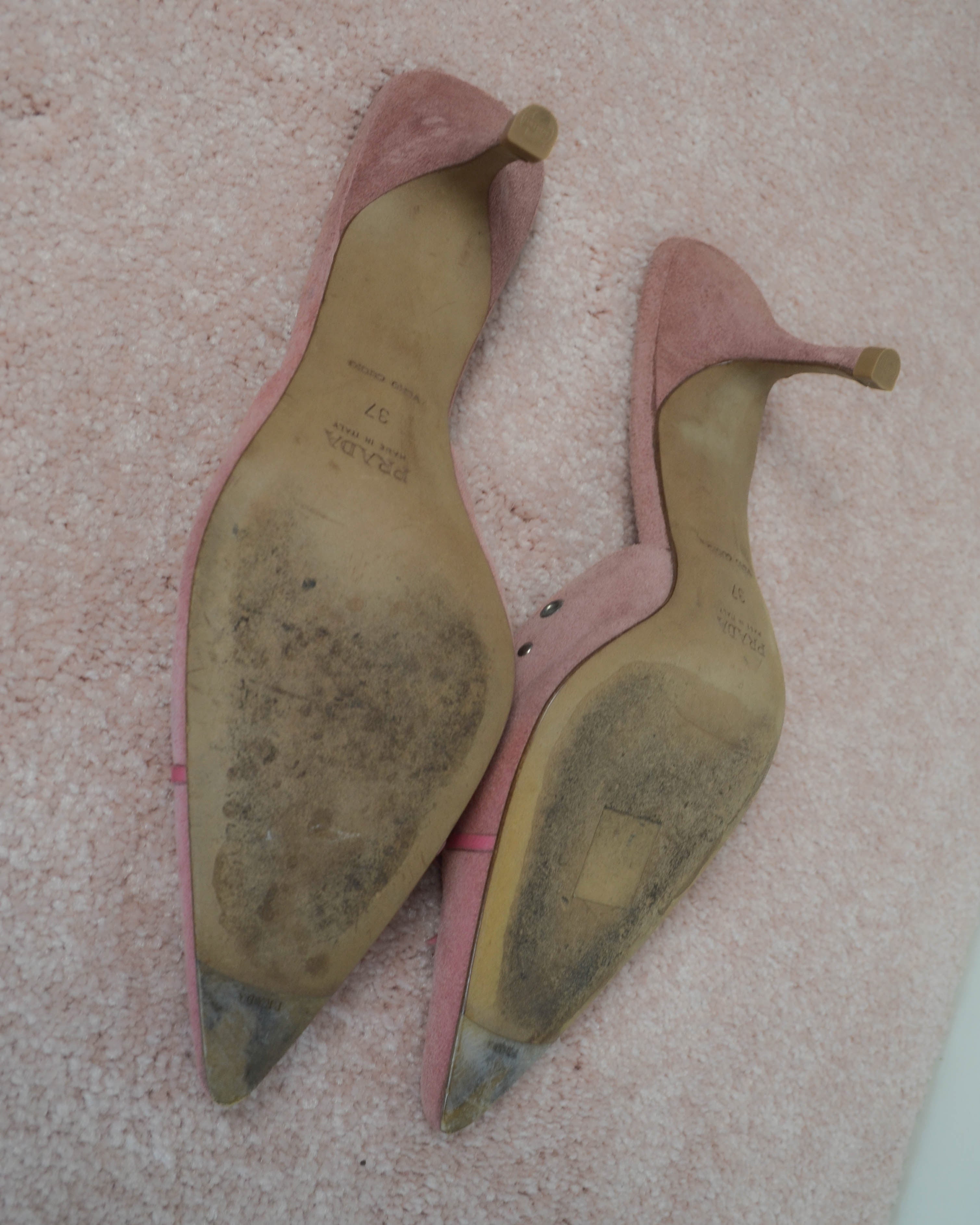 00s PINK SUEDE EYELET MULES