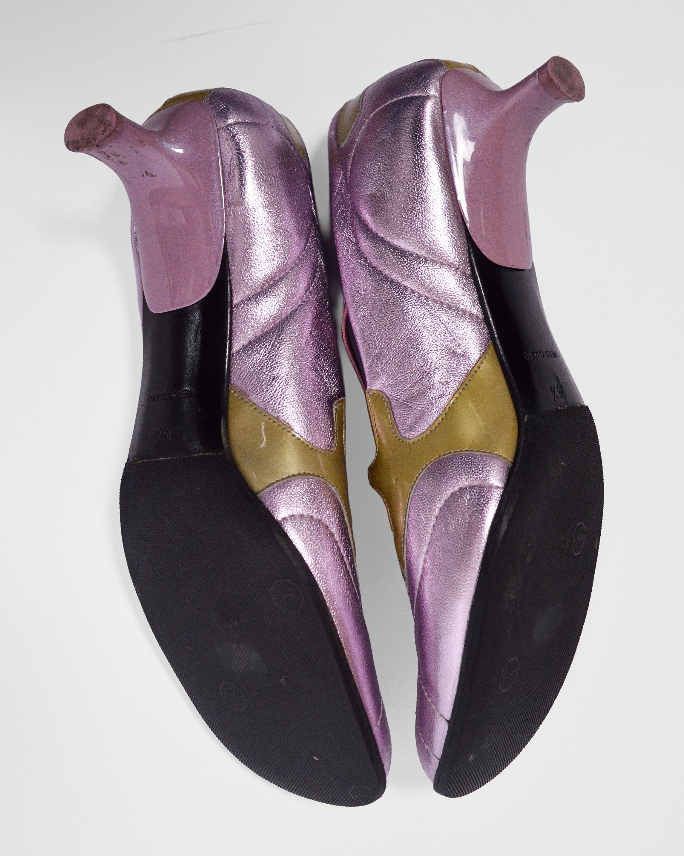 90s Prada Metallic Sporty Mary Janes