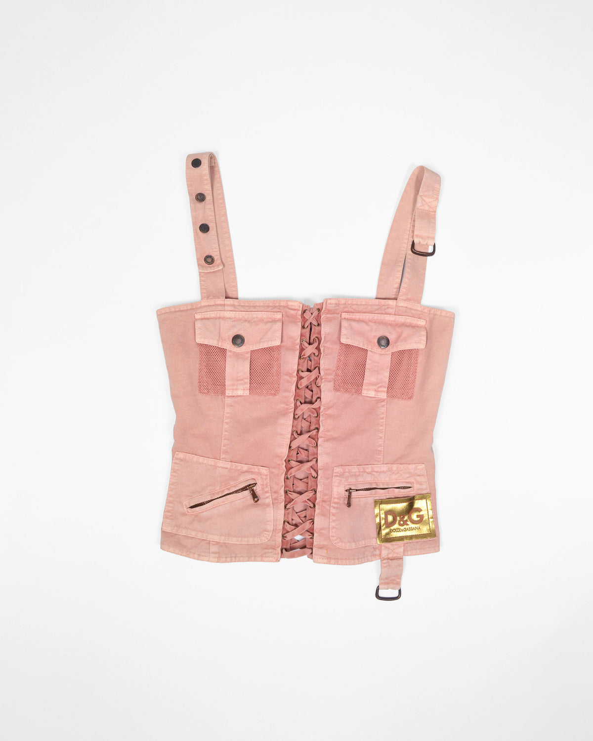 SS2003 DOLCE & GABBANA LACE-UP UTILITY CORSET TOP
